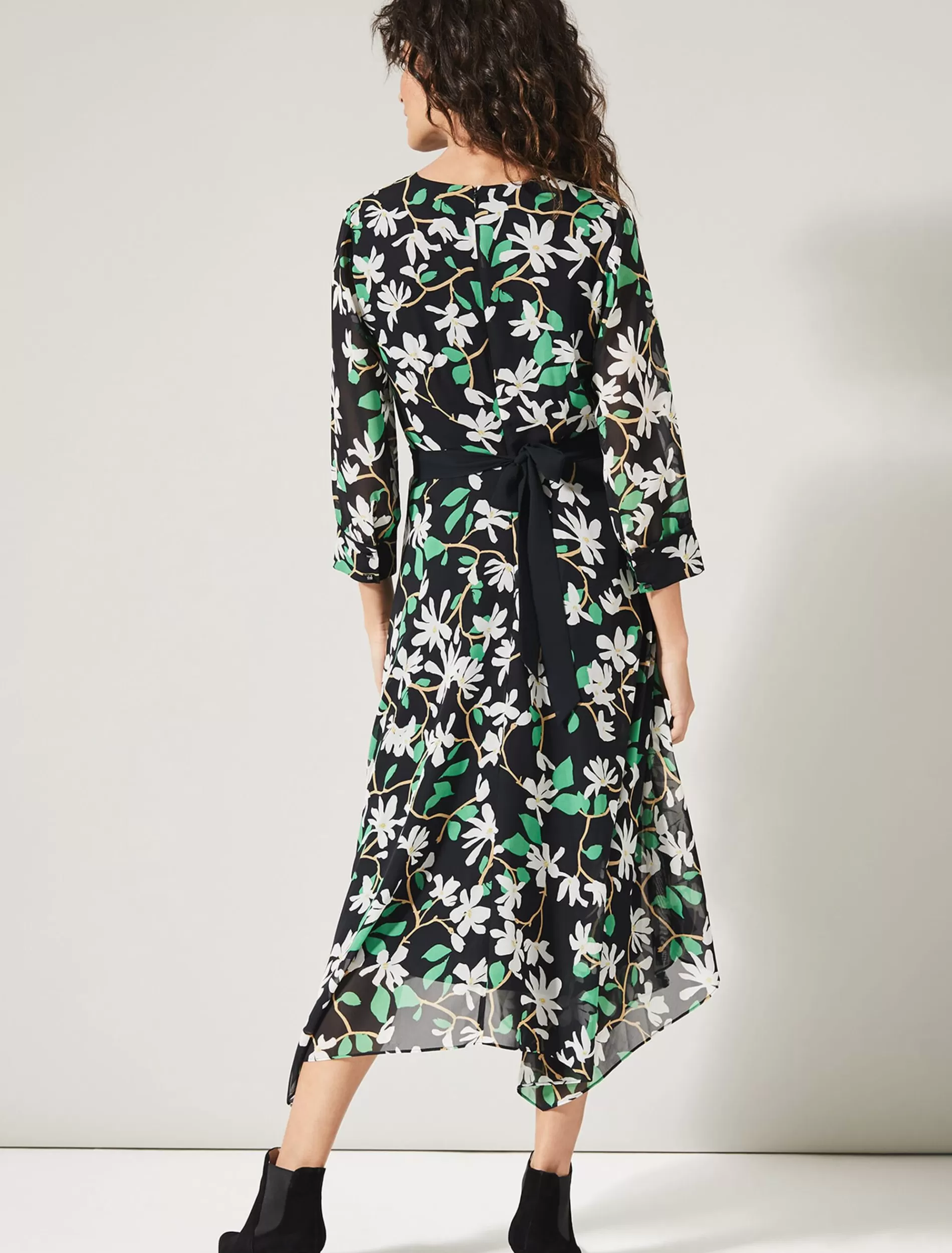 Phase Eight Magnolia Dress Navy/Green Clearance