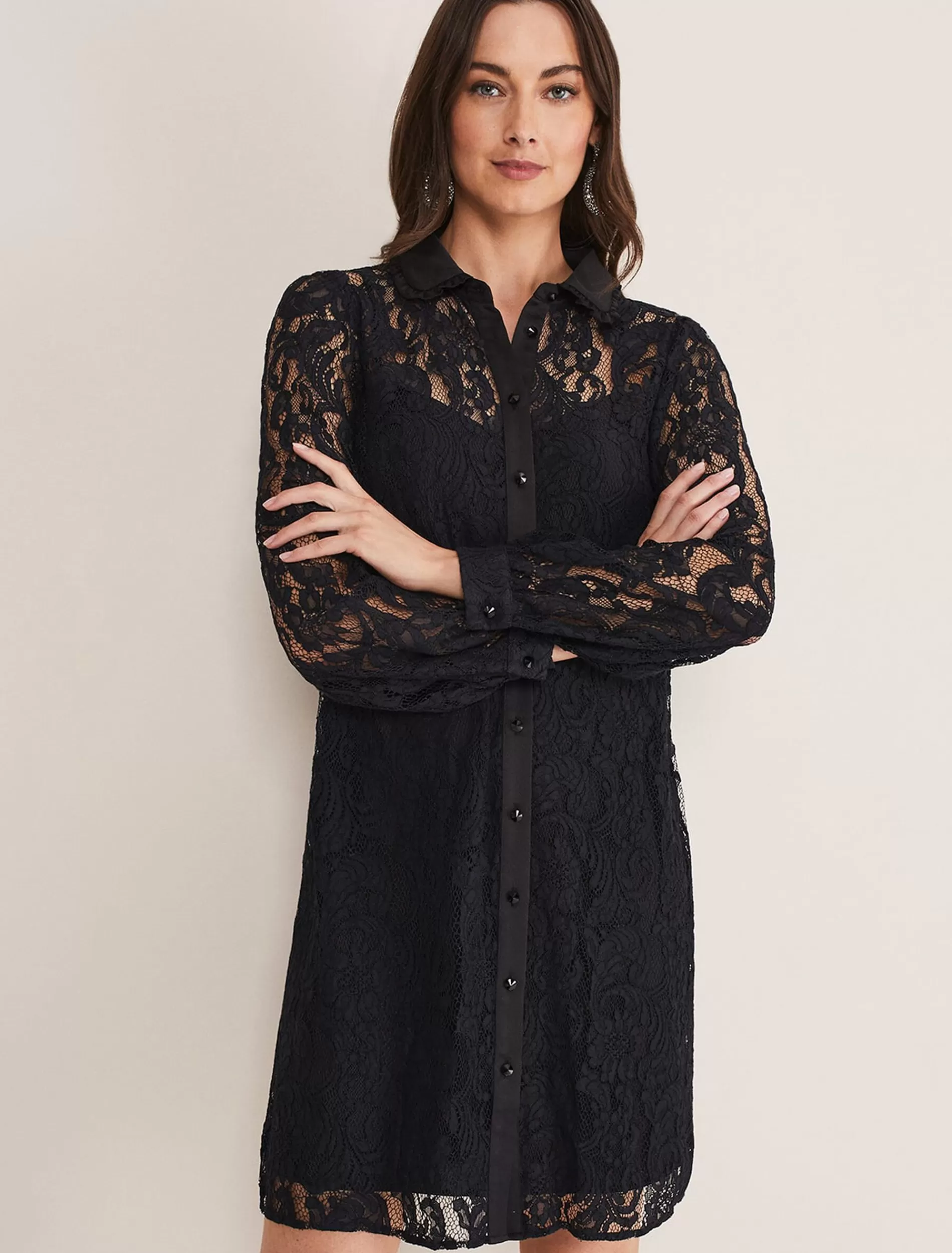 Phase Eight Maisy Lace Swing Dress Black Best