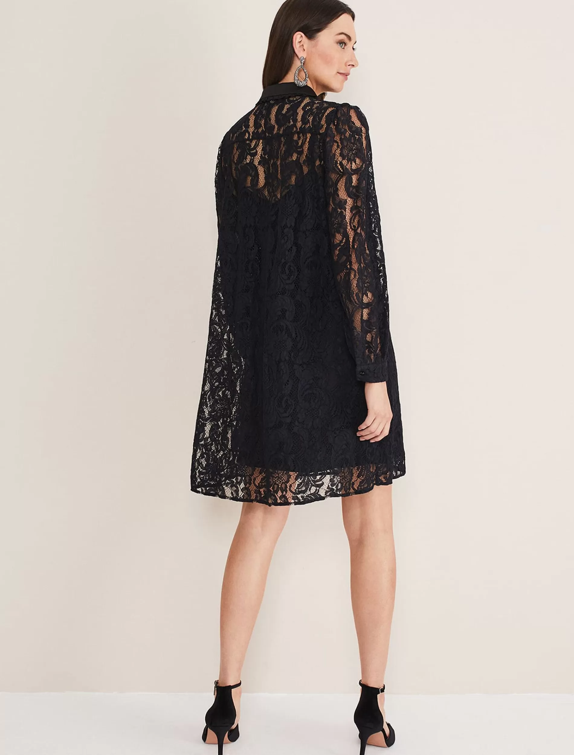 Phase Eight Maisy Lace Swing Dress Black Best