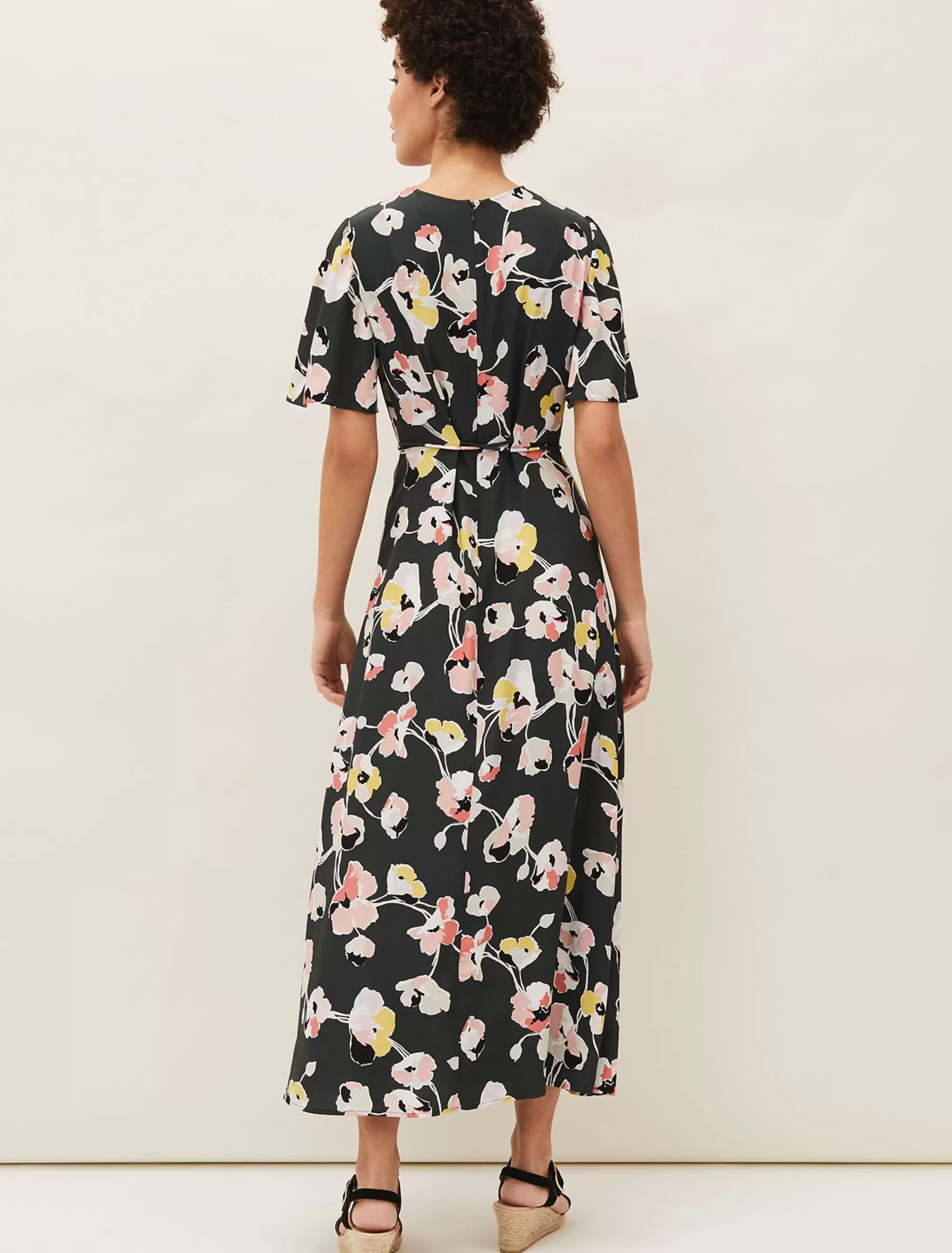 Phase Eight Malala Floral Midi Dress Green Multi Clearance