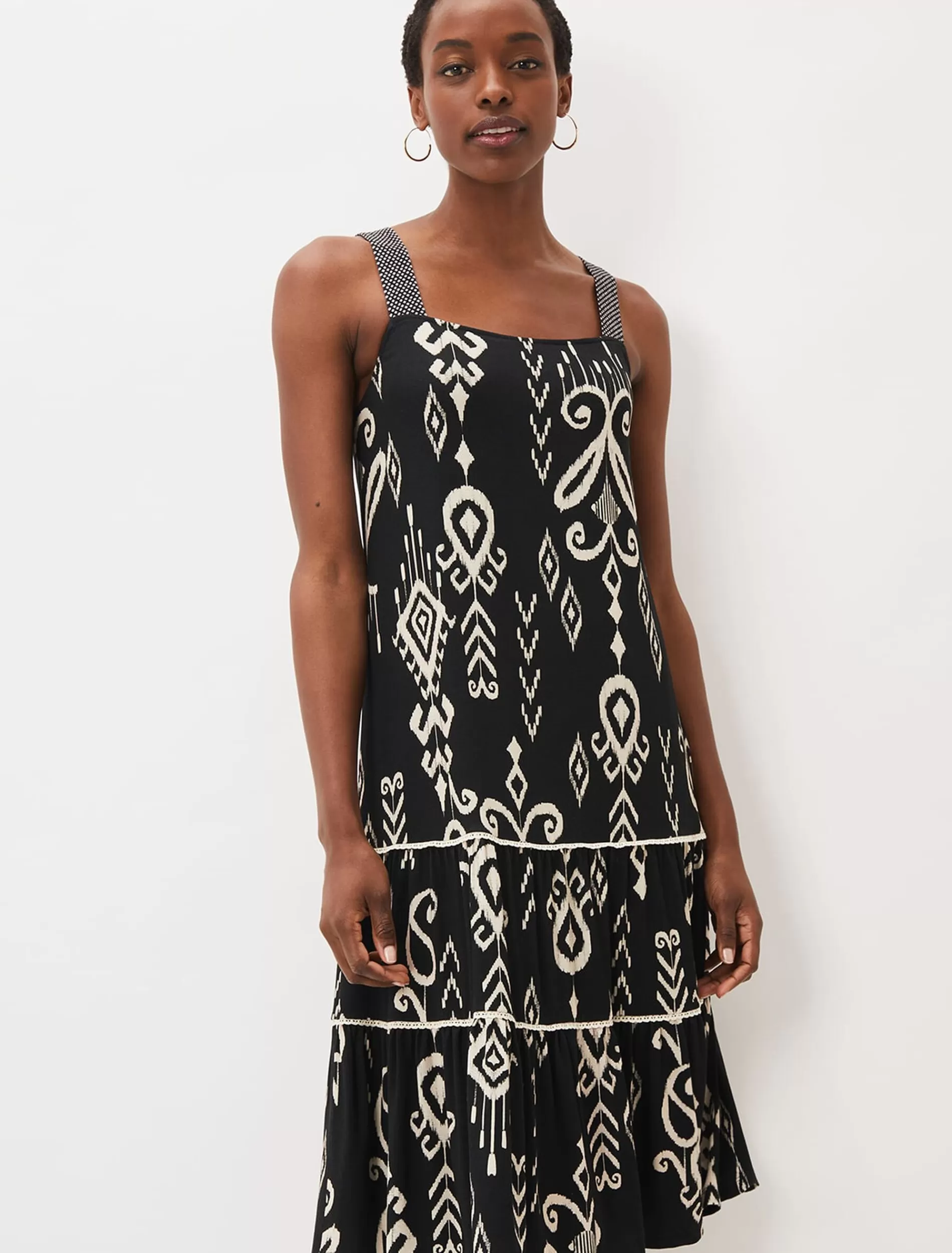 Phase Eight Malaya Ikat Print Midi Dress Black Best Sale