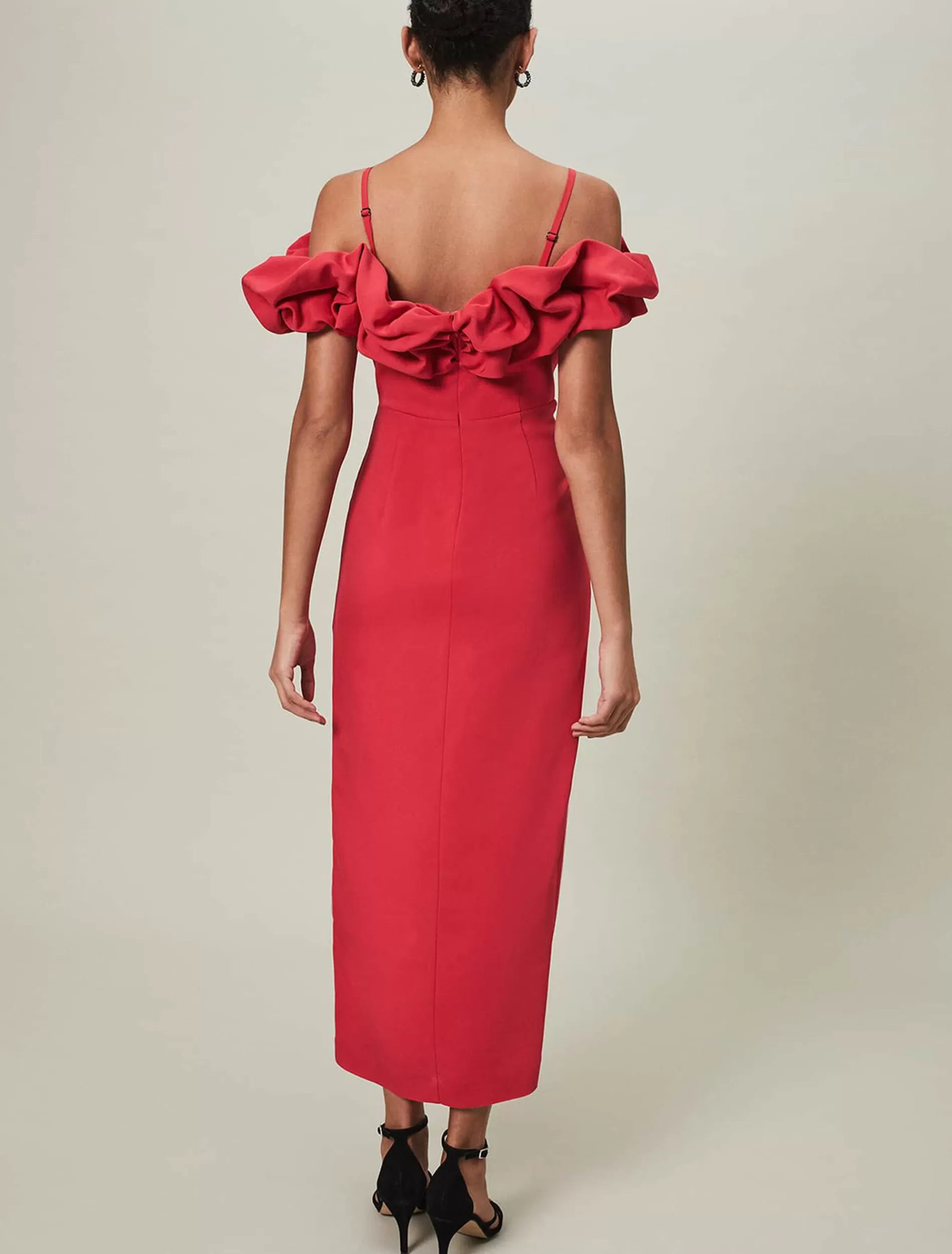 Phase Eight Mallory Off The Shoulder Midaxi Dress Raspberry Outlet