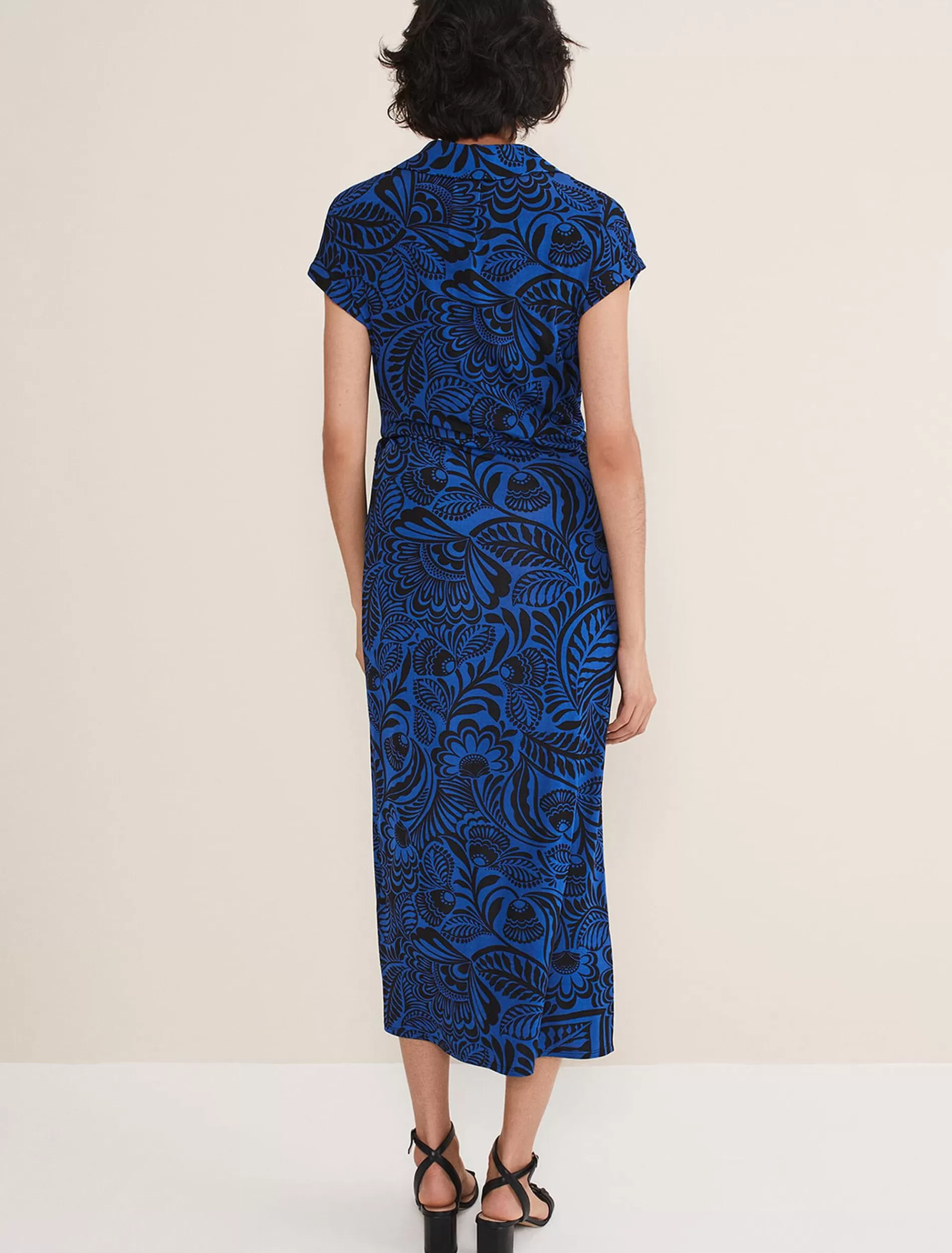 Phase Eight Mara Abstract Print Wrap Dress Blue/Black Best Sale