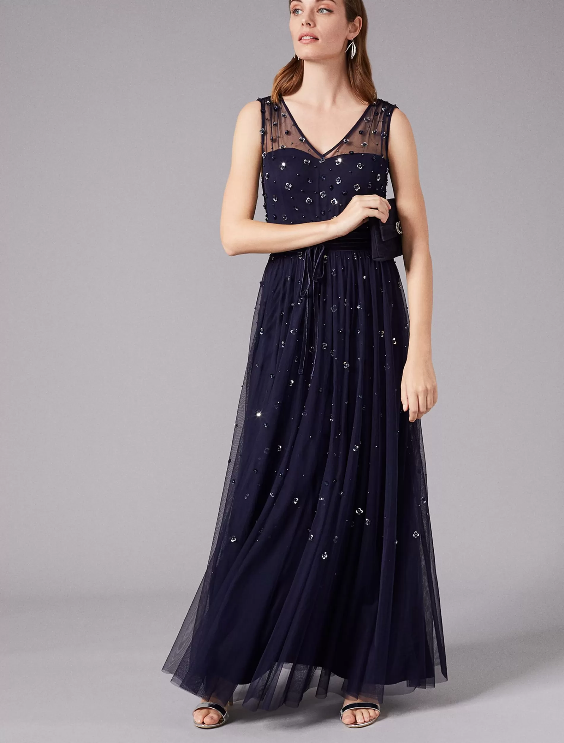 Phase Eight Marcia Sequin Tulle Dress Midnight Best