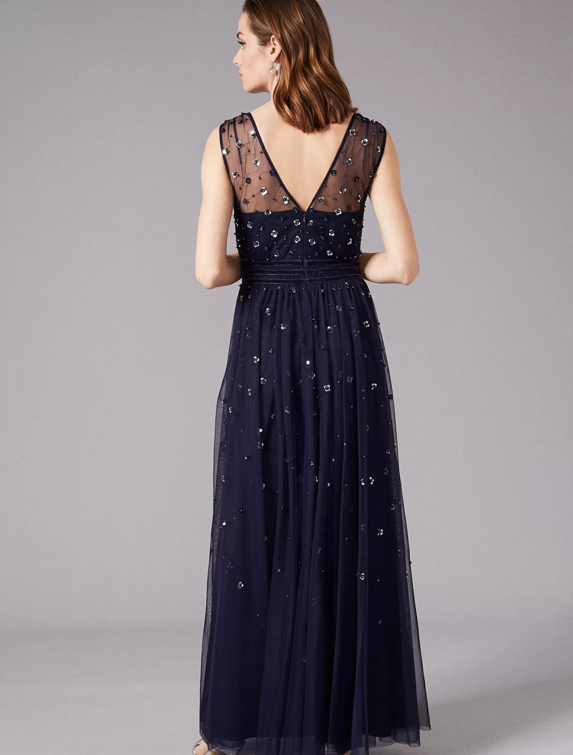 Phase Eight Marcia Sequin Tulle Dress Midnight Best