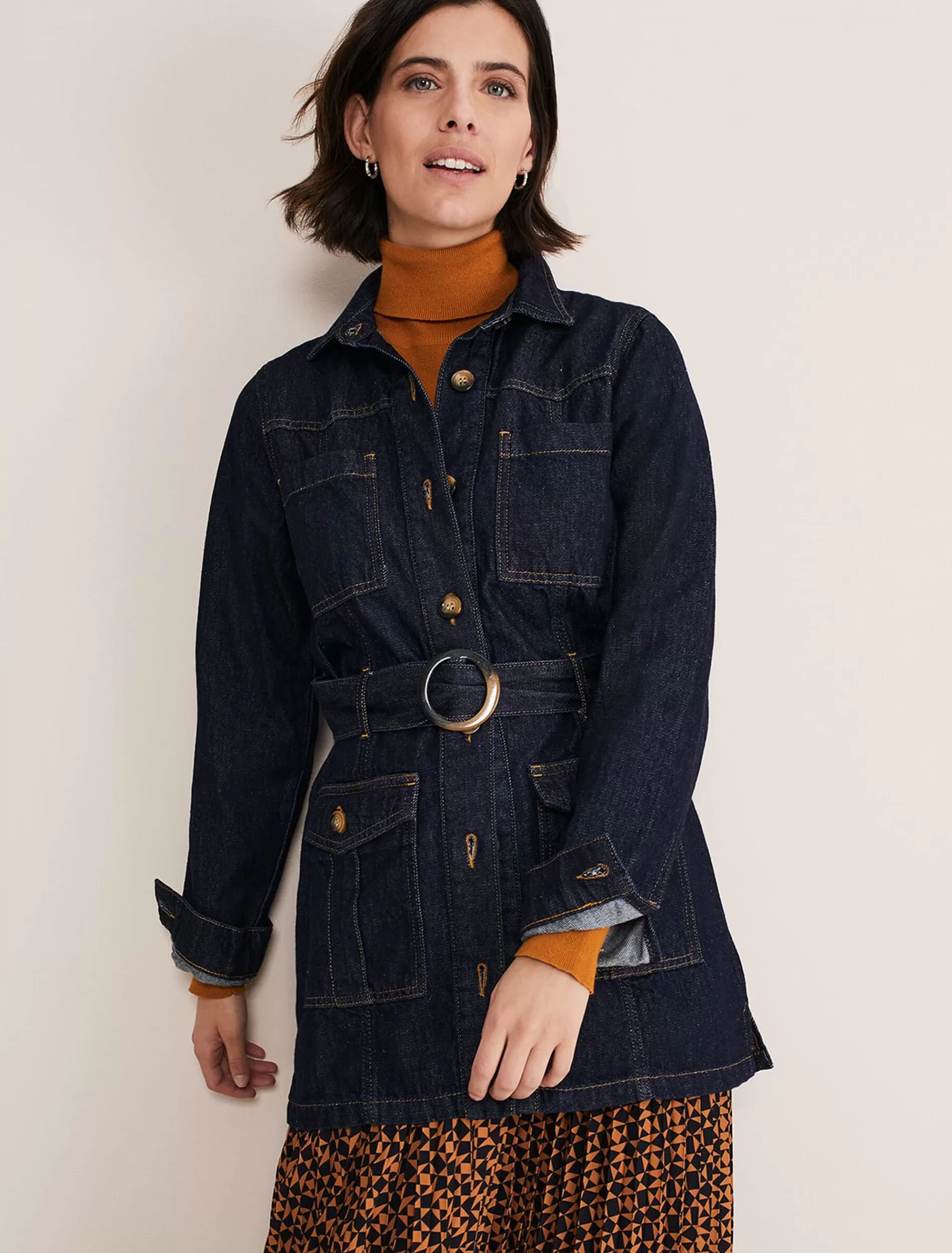 Phase Eight Marcie Longline Jacket Denim Hot
