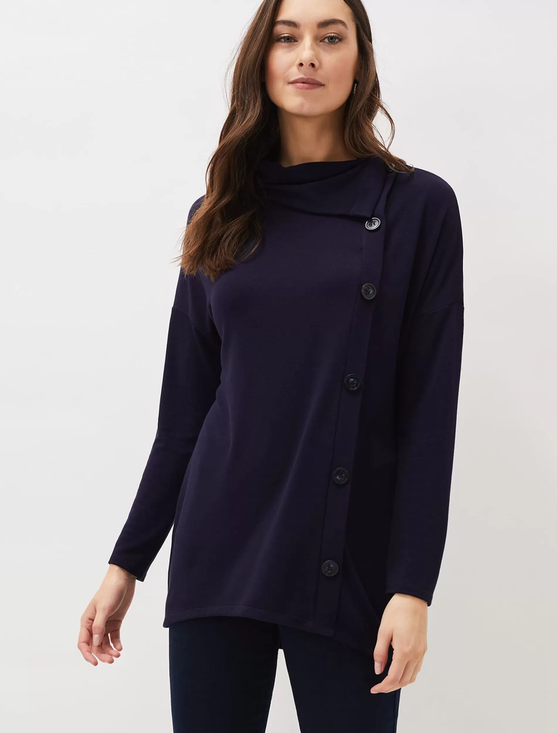 Phase Eight Marga Longline Top Navy Fashion