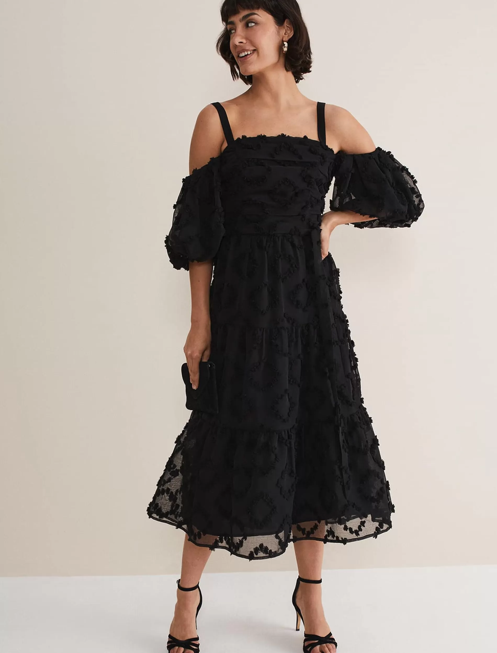 Phase Eight Margarita Off The Shoulder Midaxi Dress Black Cheap