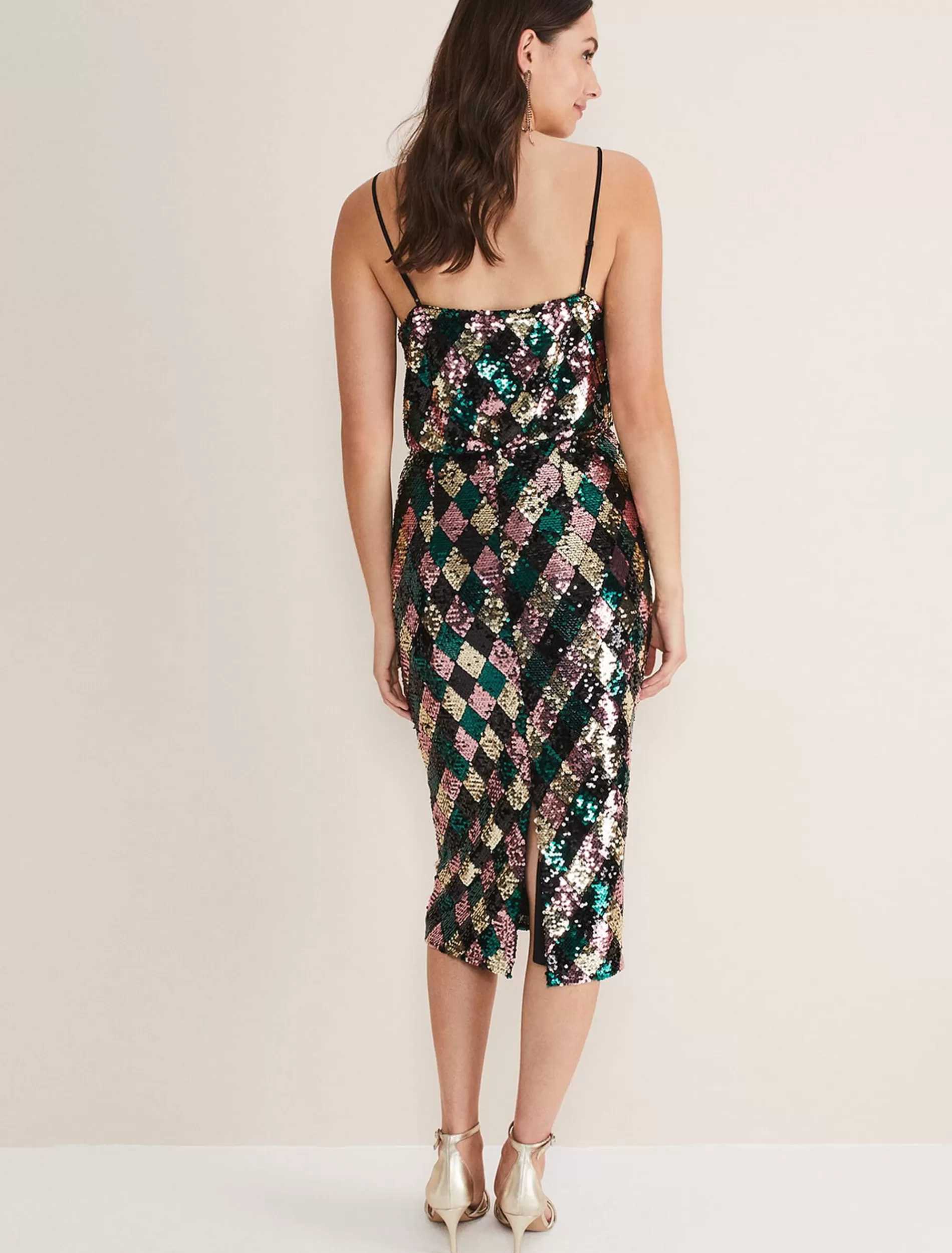 Phase Eight Mari Diamond Sequin Midi Skirt Co-Ord Multi-Coloured Store