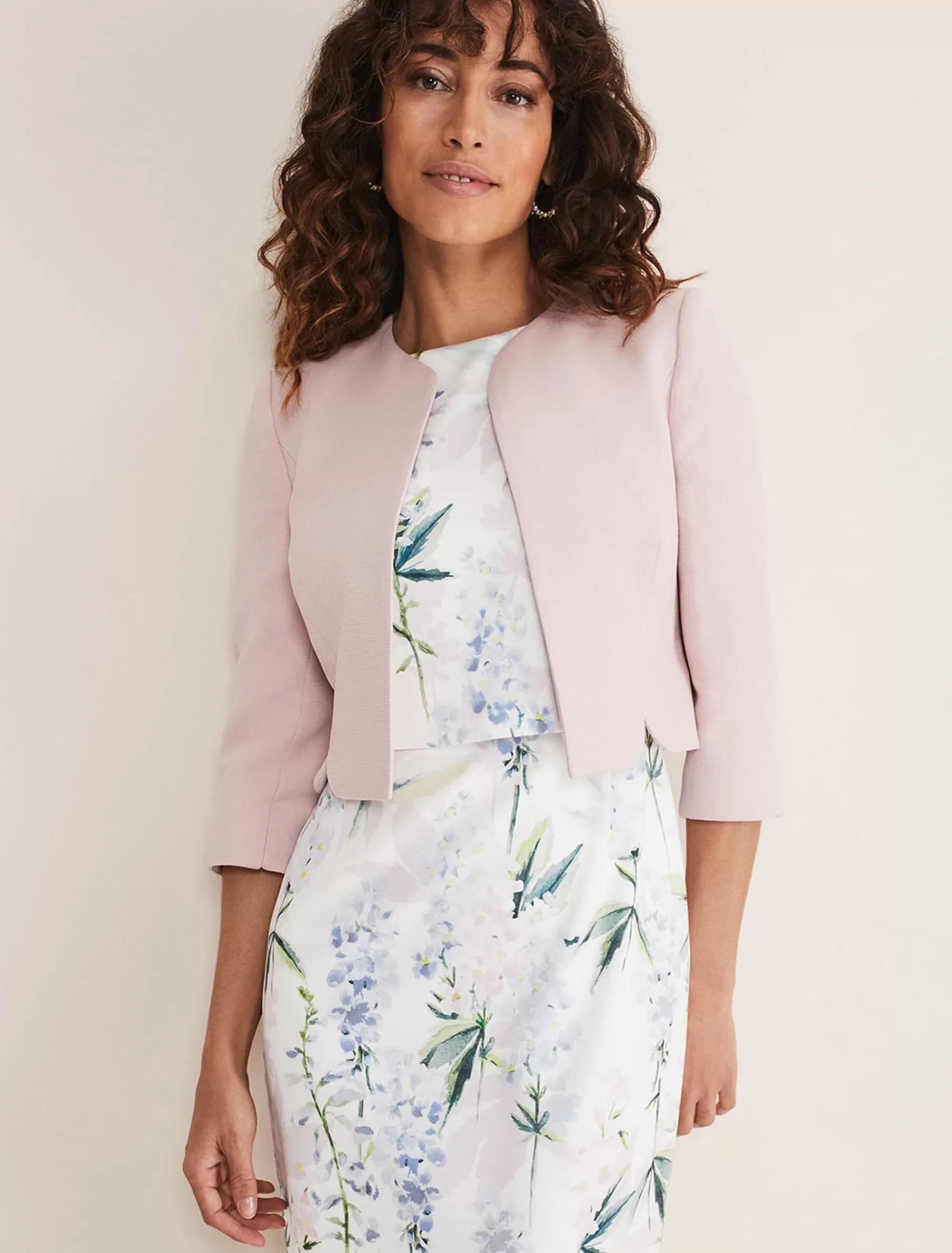 Phase Eight Maria Textured Jacket Antique Rose Discount