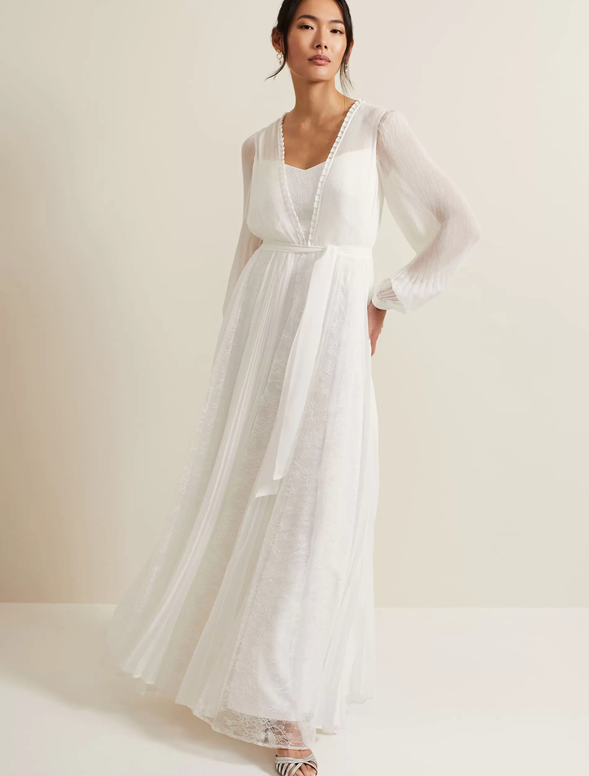 Phase Eight Mariana Pleated Lace Wedding Dress Pearl Store
