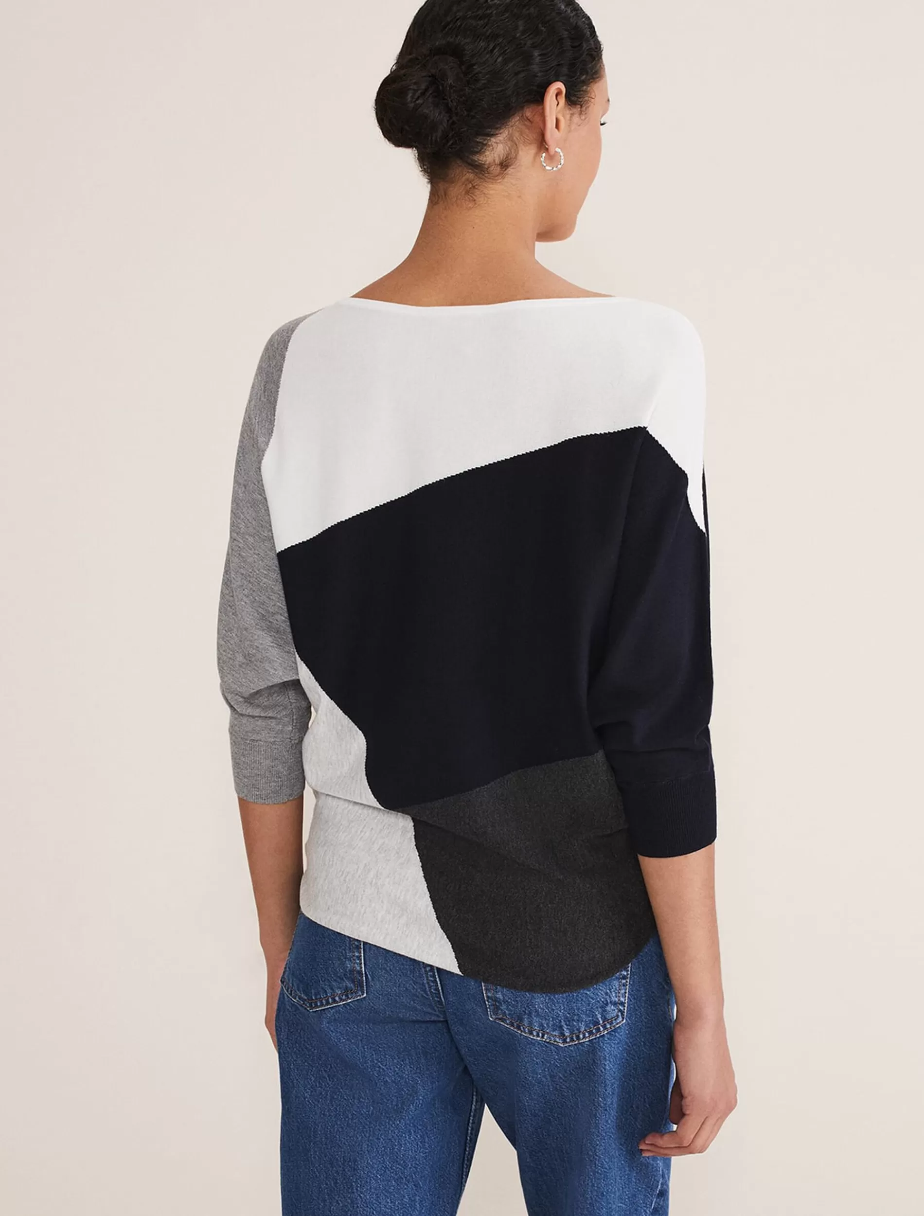 Phase Eight Marie Colour Block Knit Navy/Multi Fashion