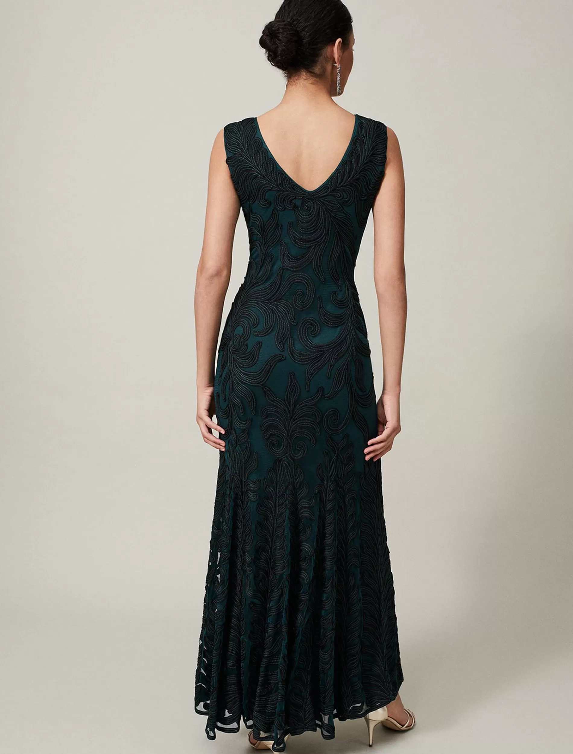 Phase Eight Marigold Tapework Dress Green/Black Sale