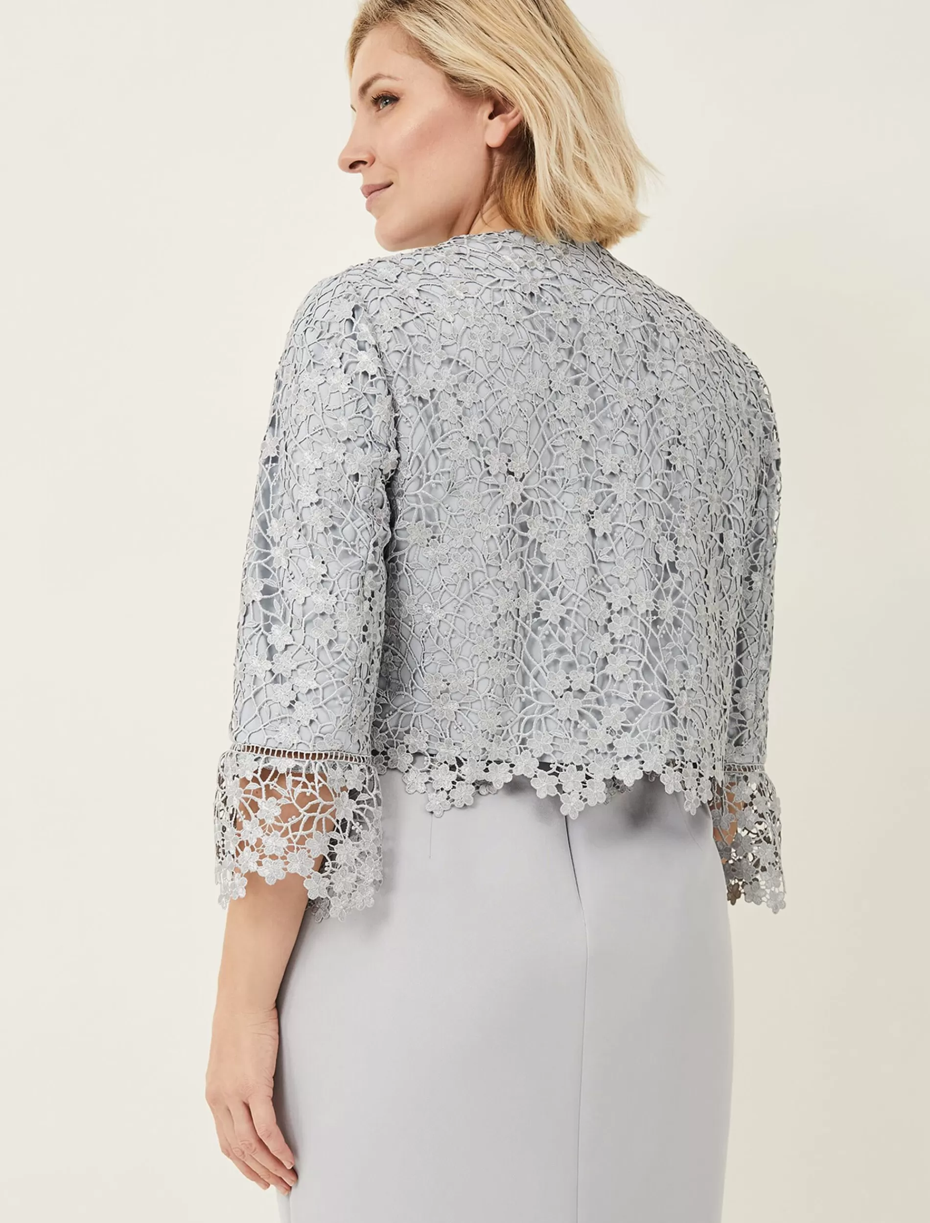 Phase Eight Mariposa Lace Occasion Jacket Mineral Hot