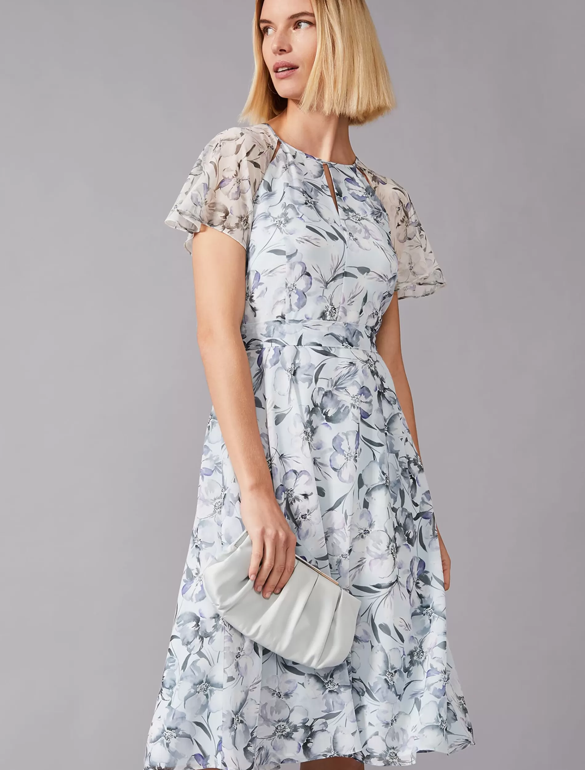 Phase Eight Marlene Floral Fit And Flare Dress Mineral Hot