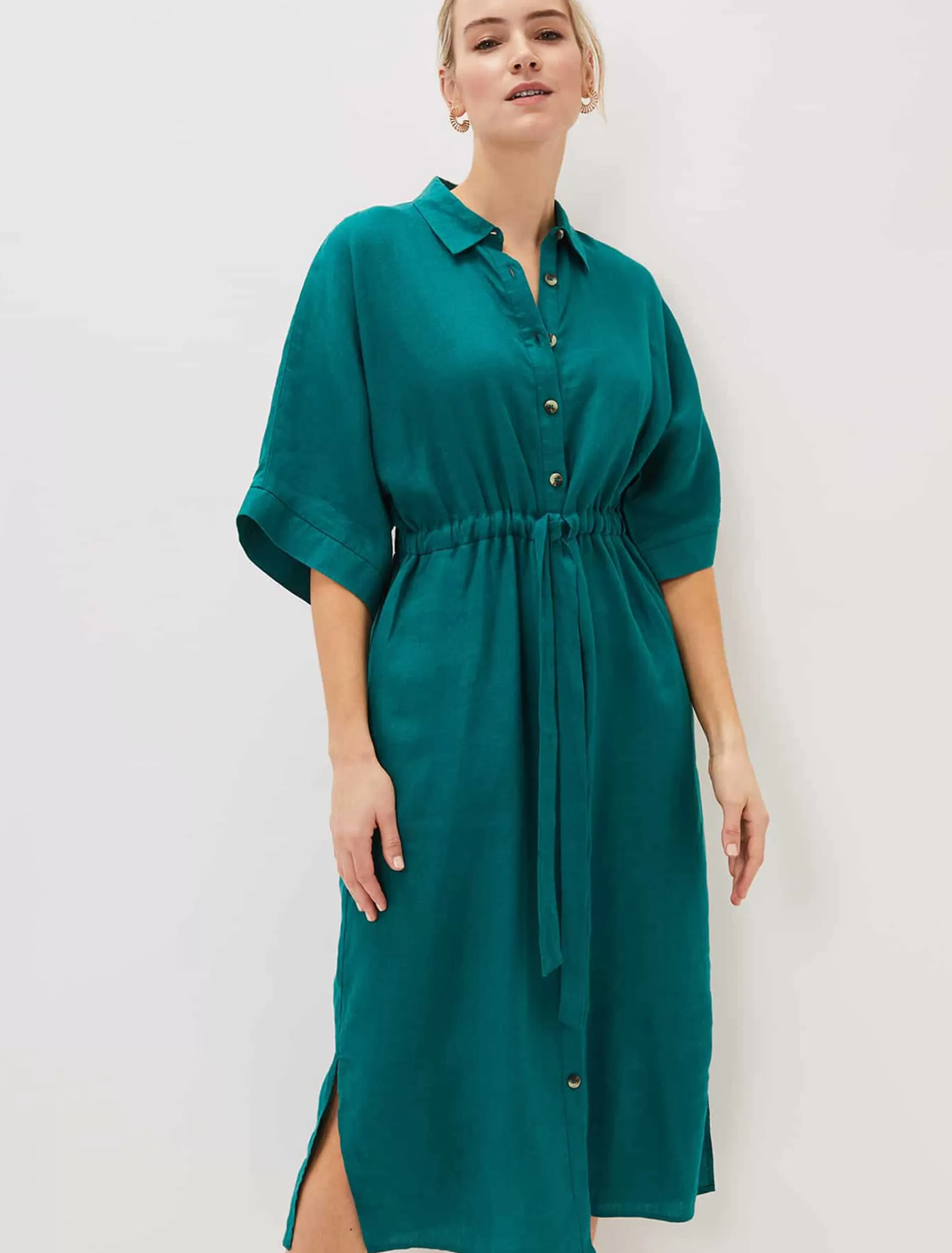 Phase Eight Marlene Tie Shirt Dress Jade Discount