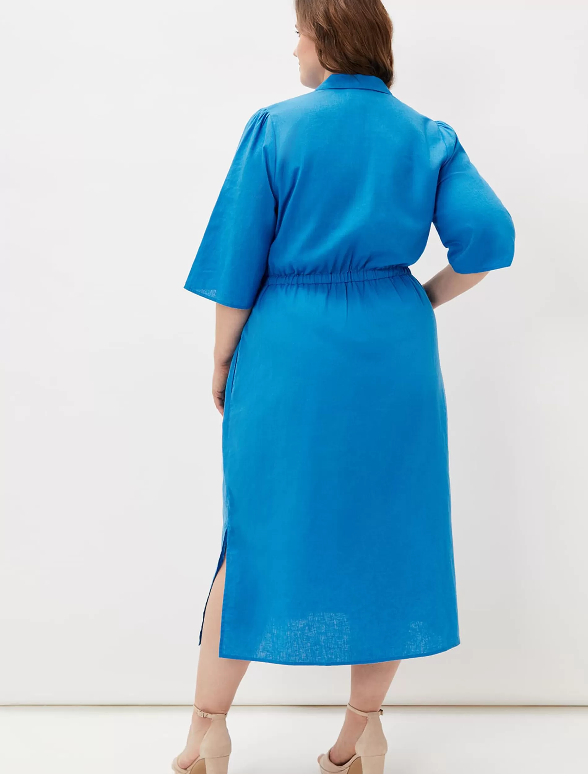 Phase Eight Marlene Tie Shirt Dress Azure Blue Sale