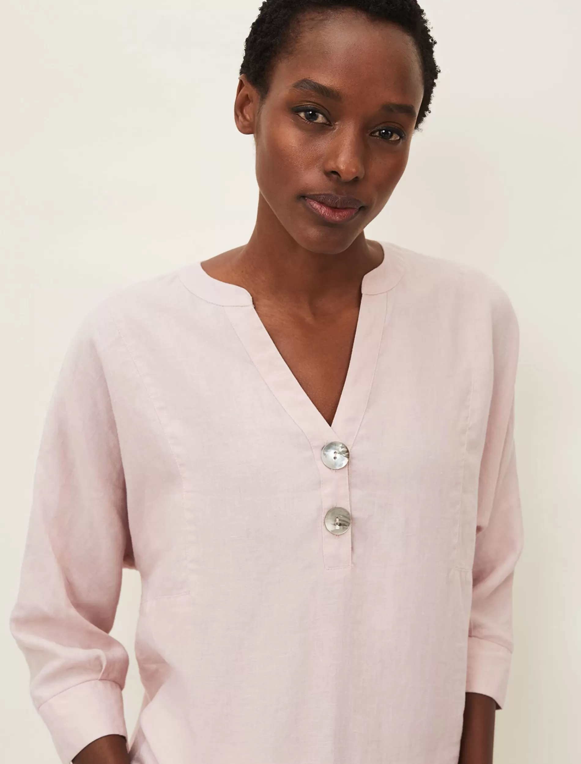 Phase Eight Maryema Linen Blouse Pink Discount