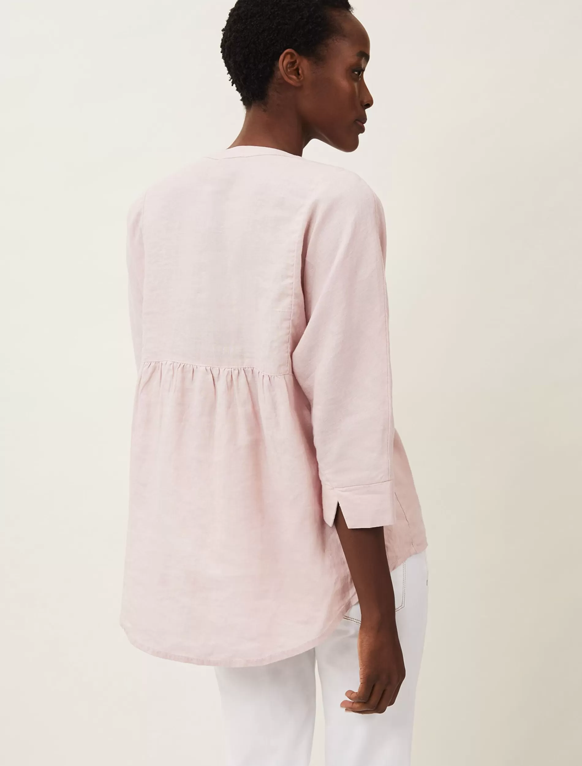 Phase Eight Maryema Linen Blouse Pink Discount