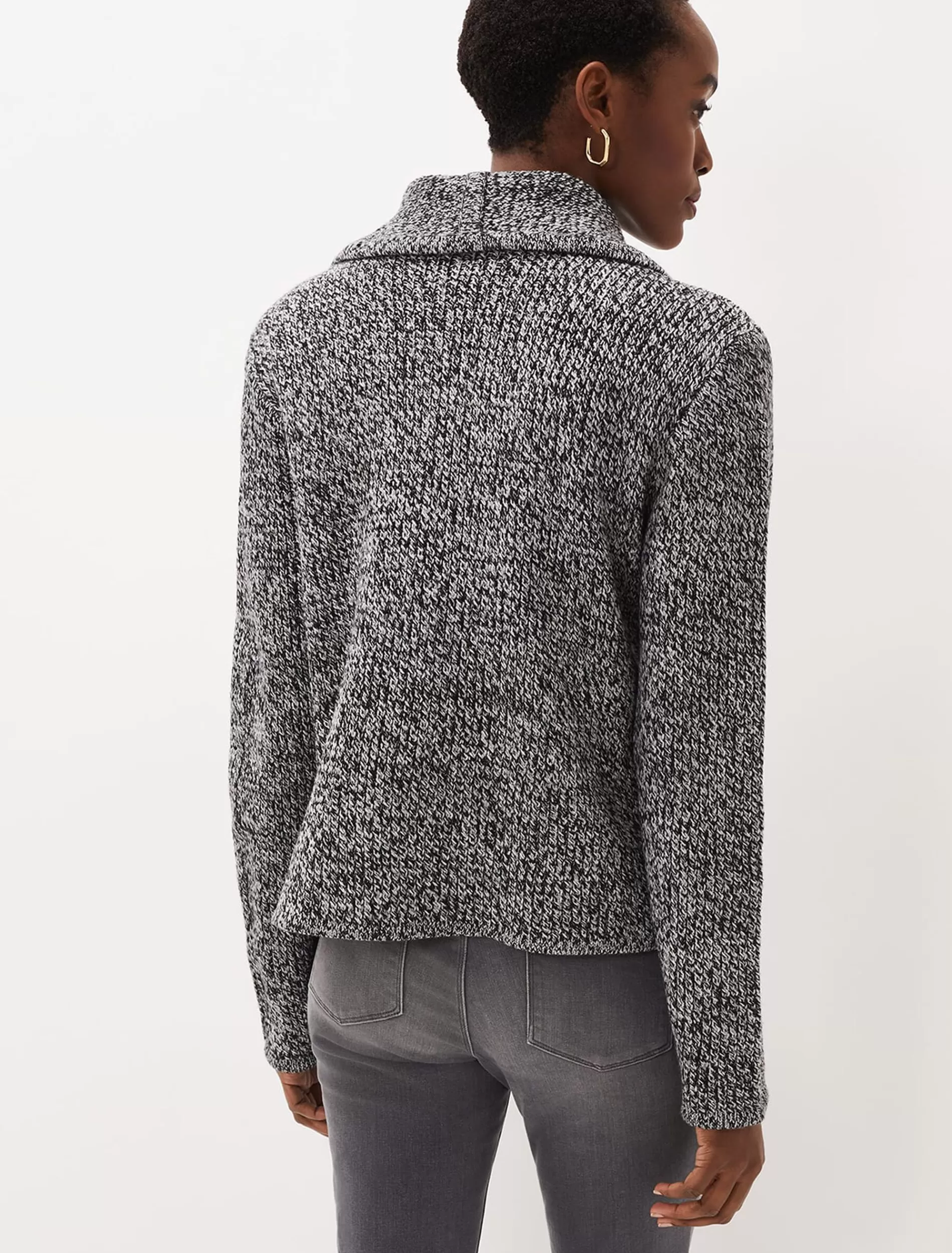 Phase Eight Mavis Knit Jacket Black/White Discount