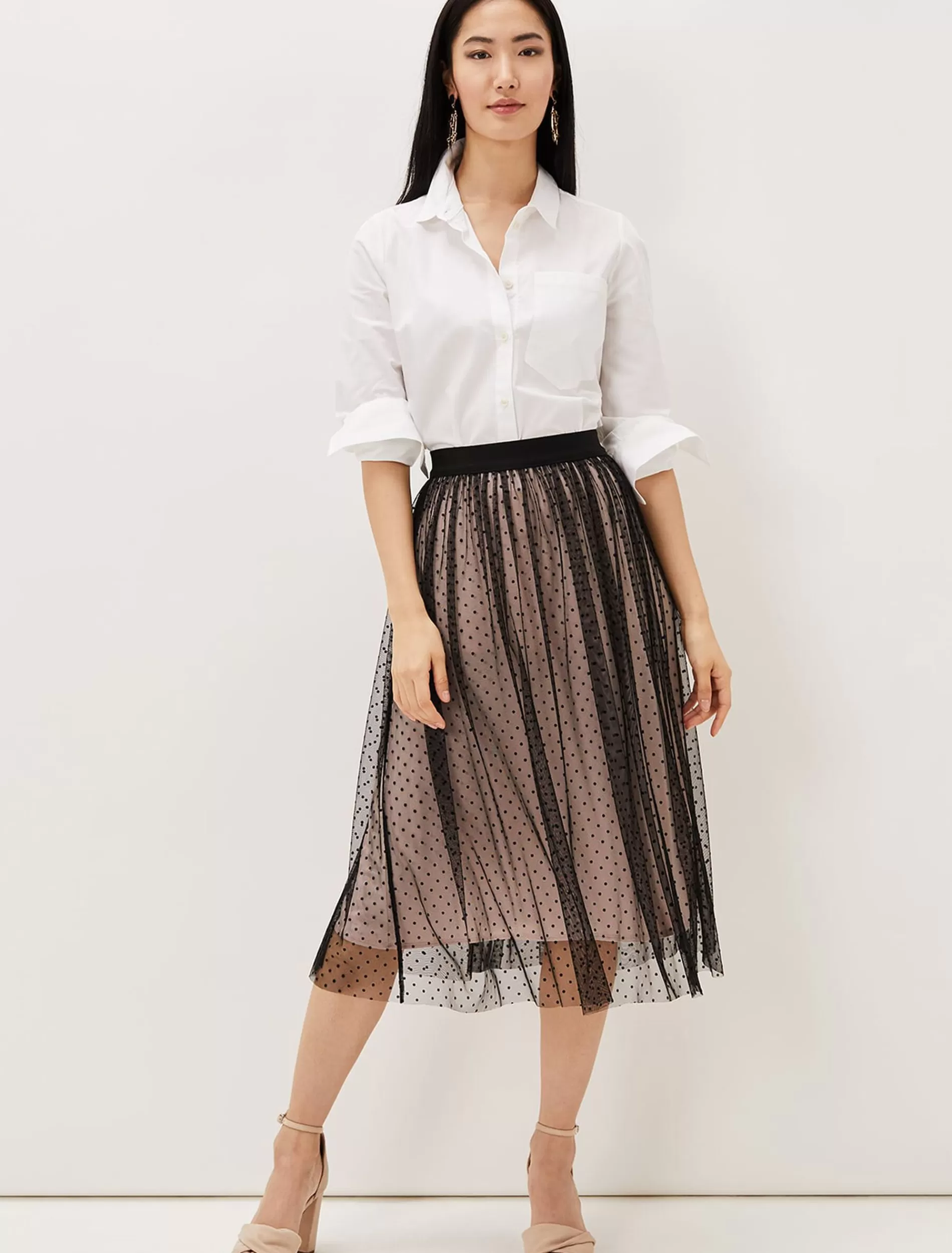 Phase Eight Maya Mesh Spot Skirt Black/Blush Online