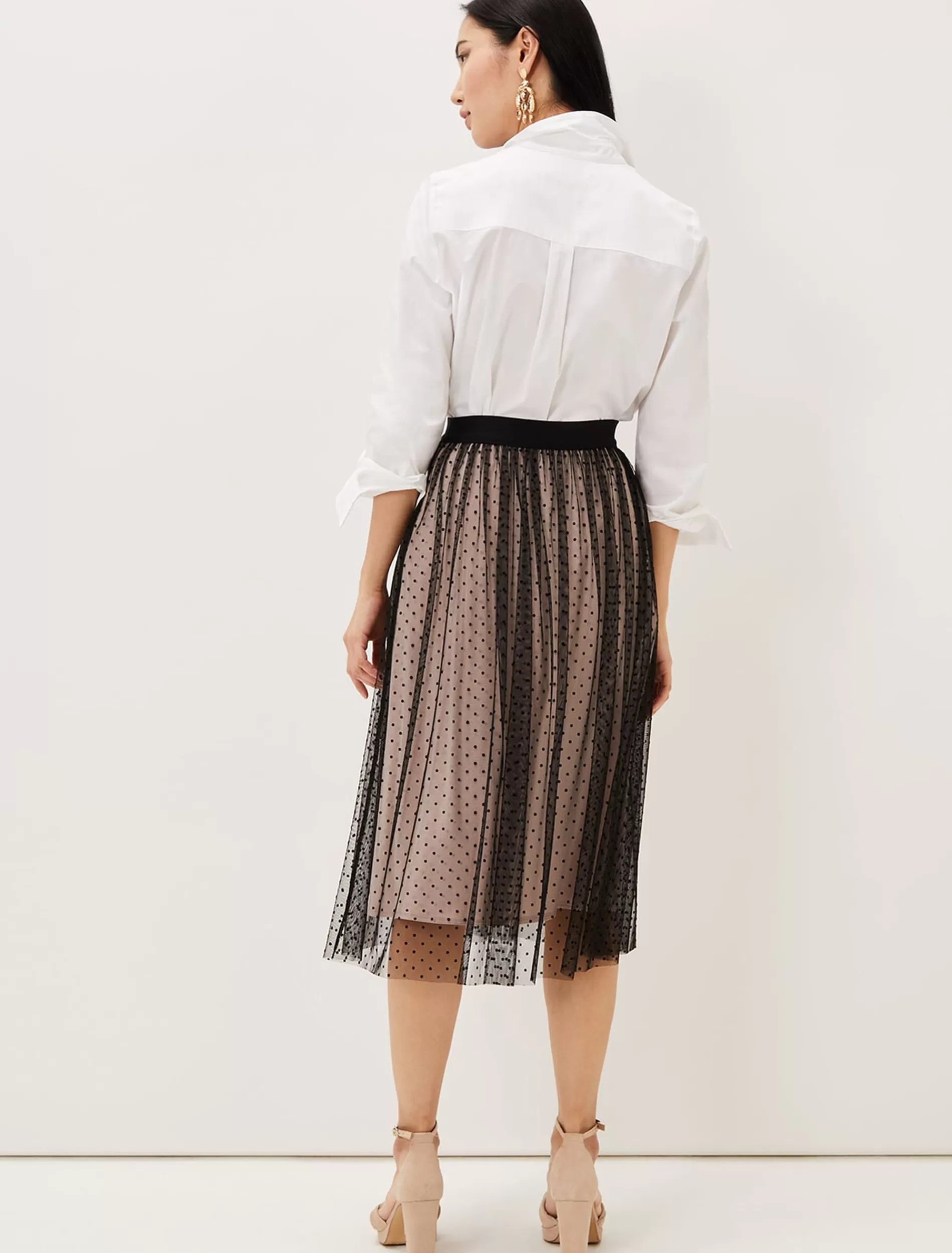 Phase Eight Maya Mesh Spot Skirt Black/Blush Online