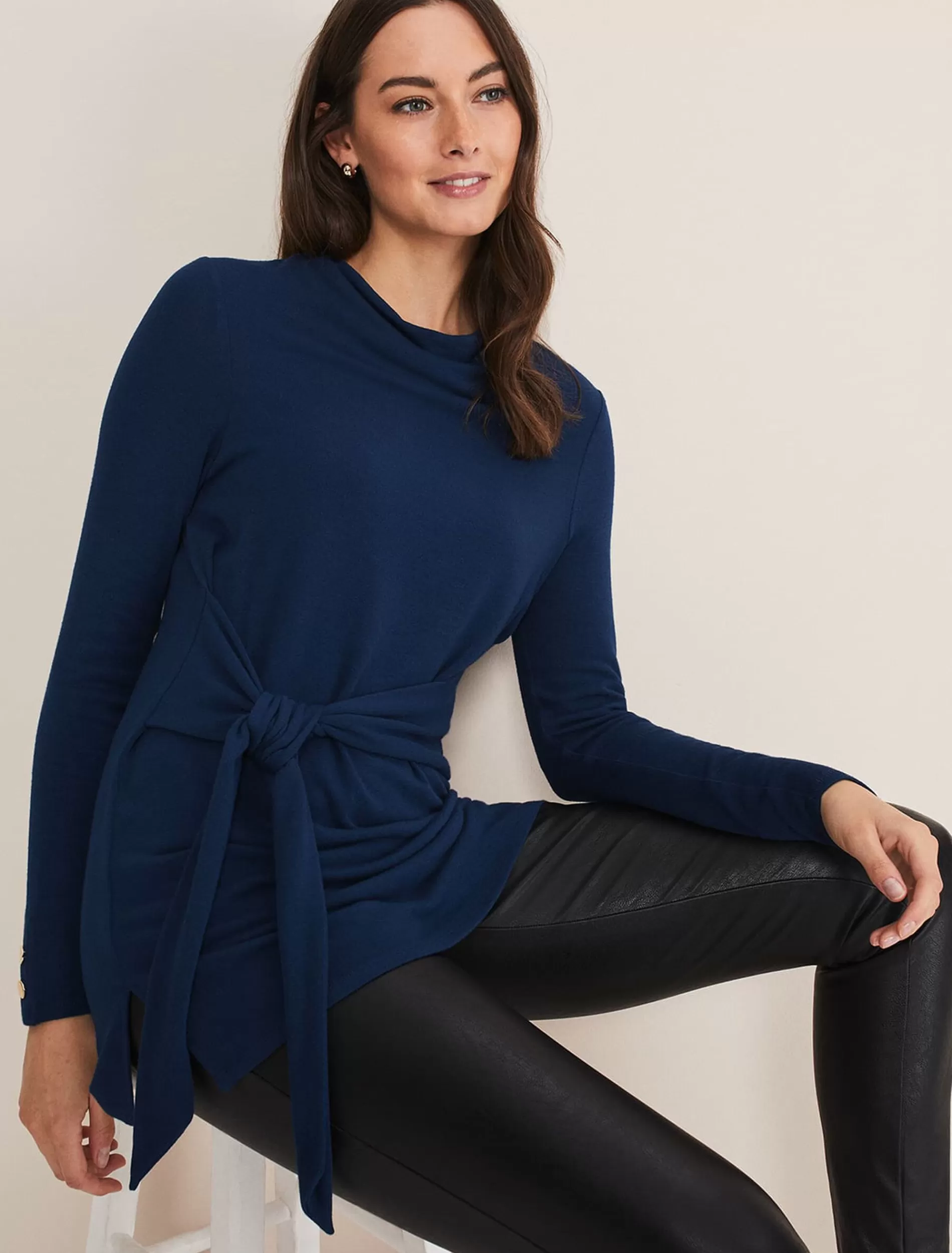 Phase Eight Maya Tie Front Longline Top Teal Cheap