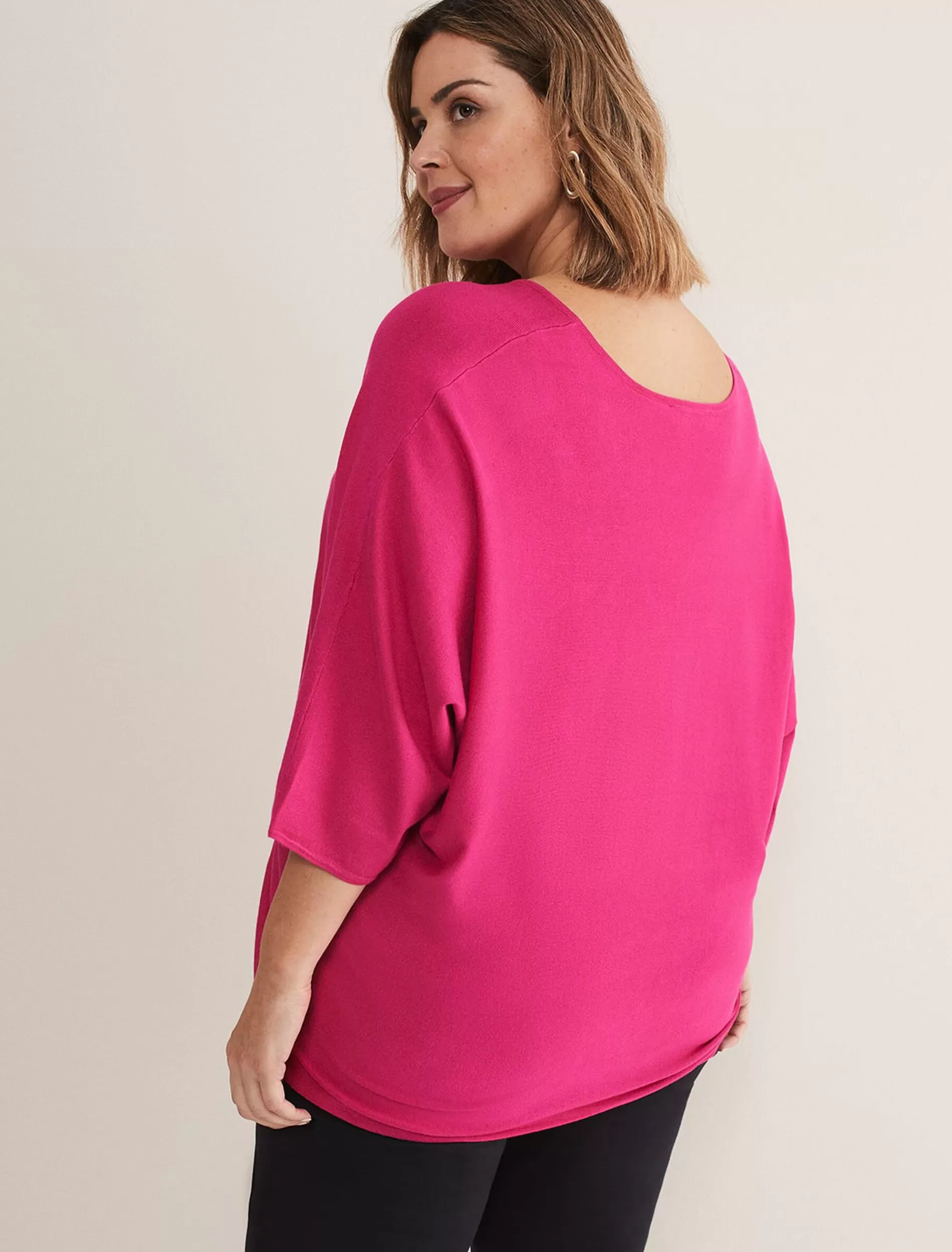 Phase Eight Megan Crew Neck Jumper Hot Pink Cheap