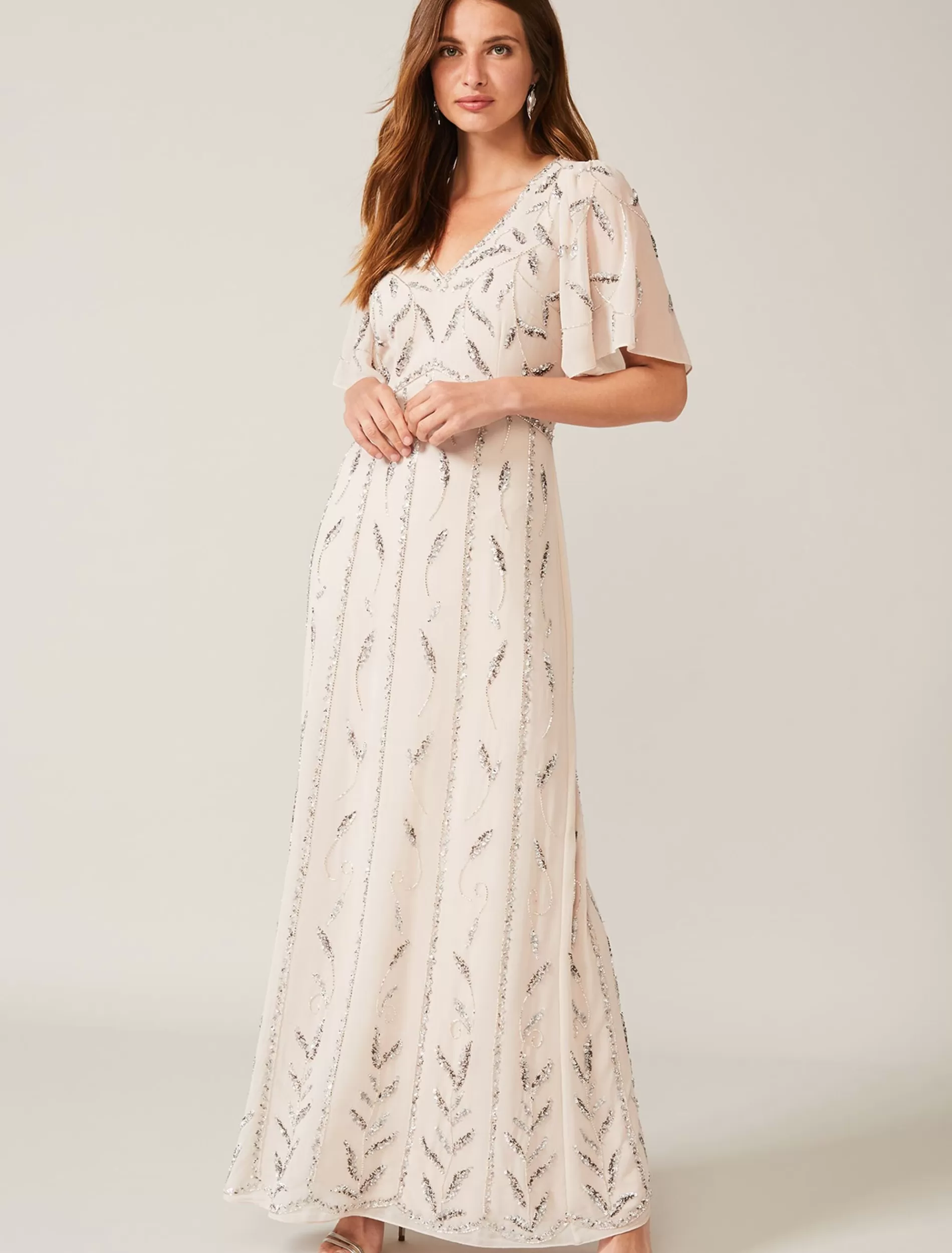Phase Eight Meredith Embellished Leaf Dress Pearl Fashion