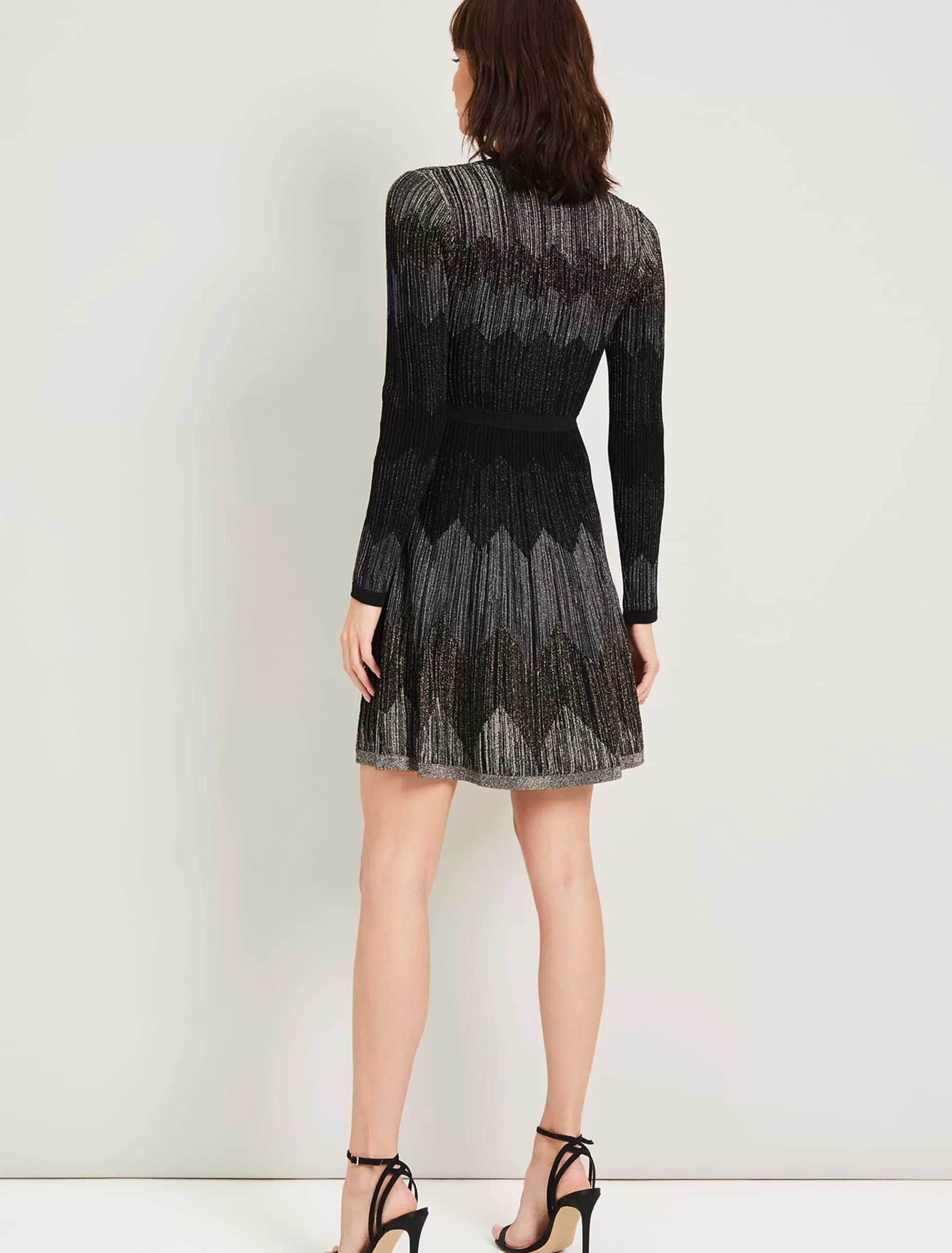 Phase Eight Metallic Knitted Dress Black Fashion