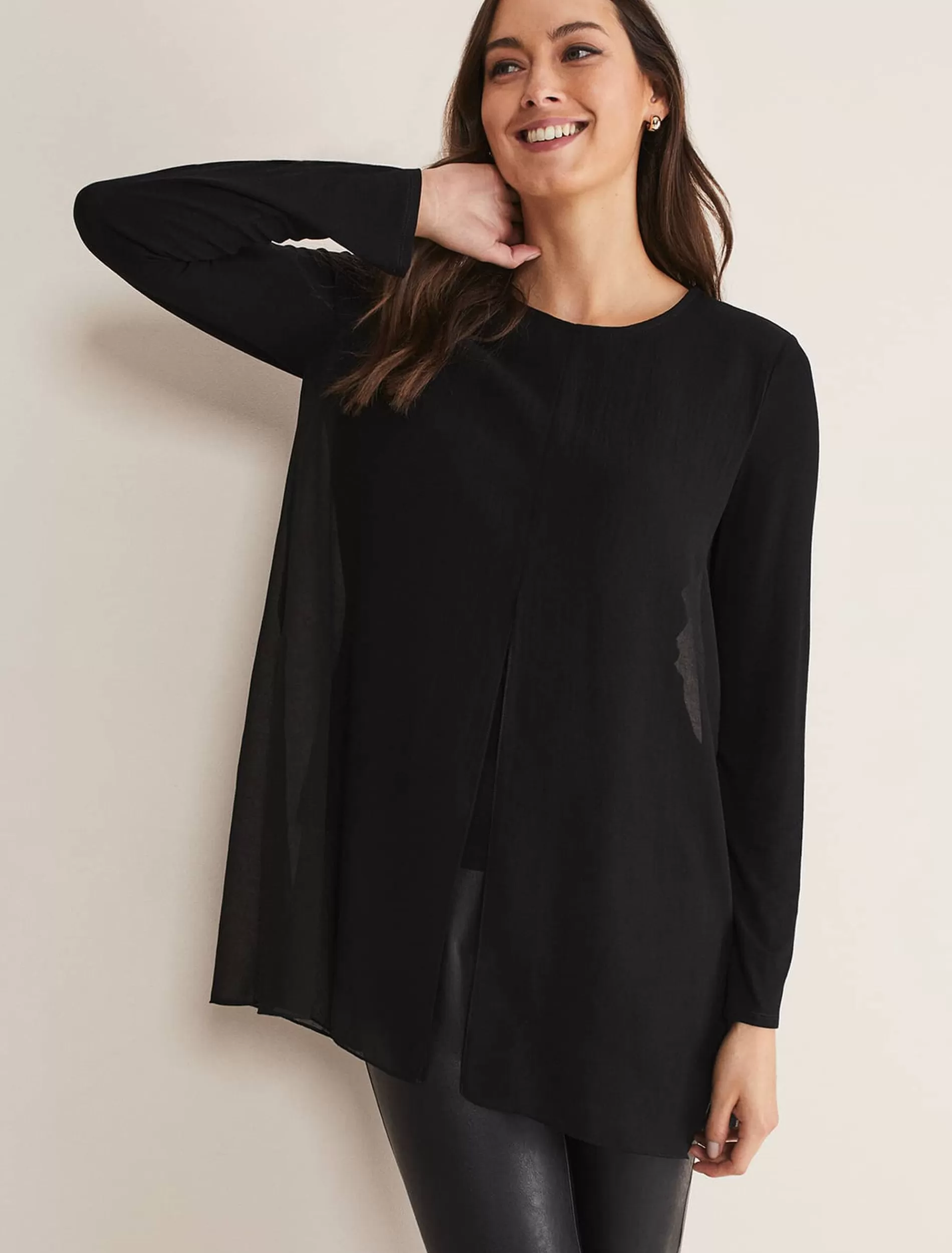 Phase Eight Mika Double Layer Longline Top Black Clearance