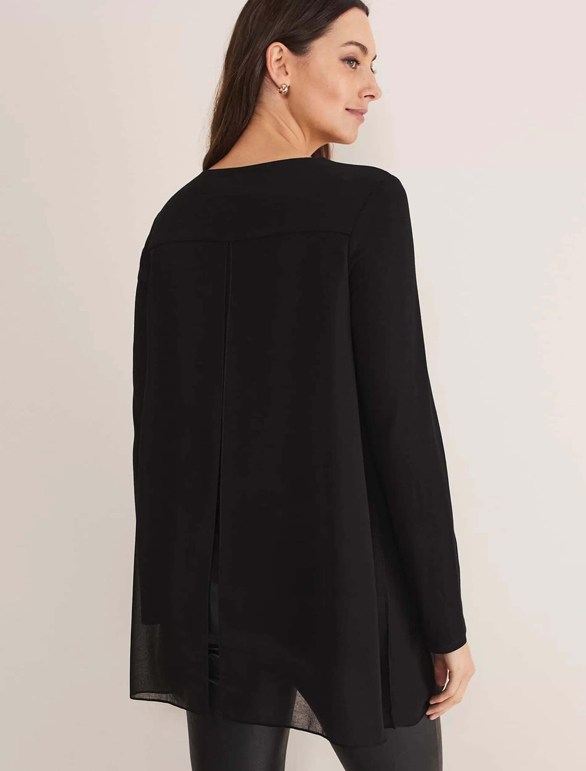 Phase Eight Mika Double Layer Longline Top Black Clearance