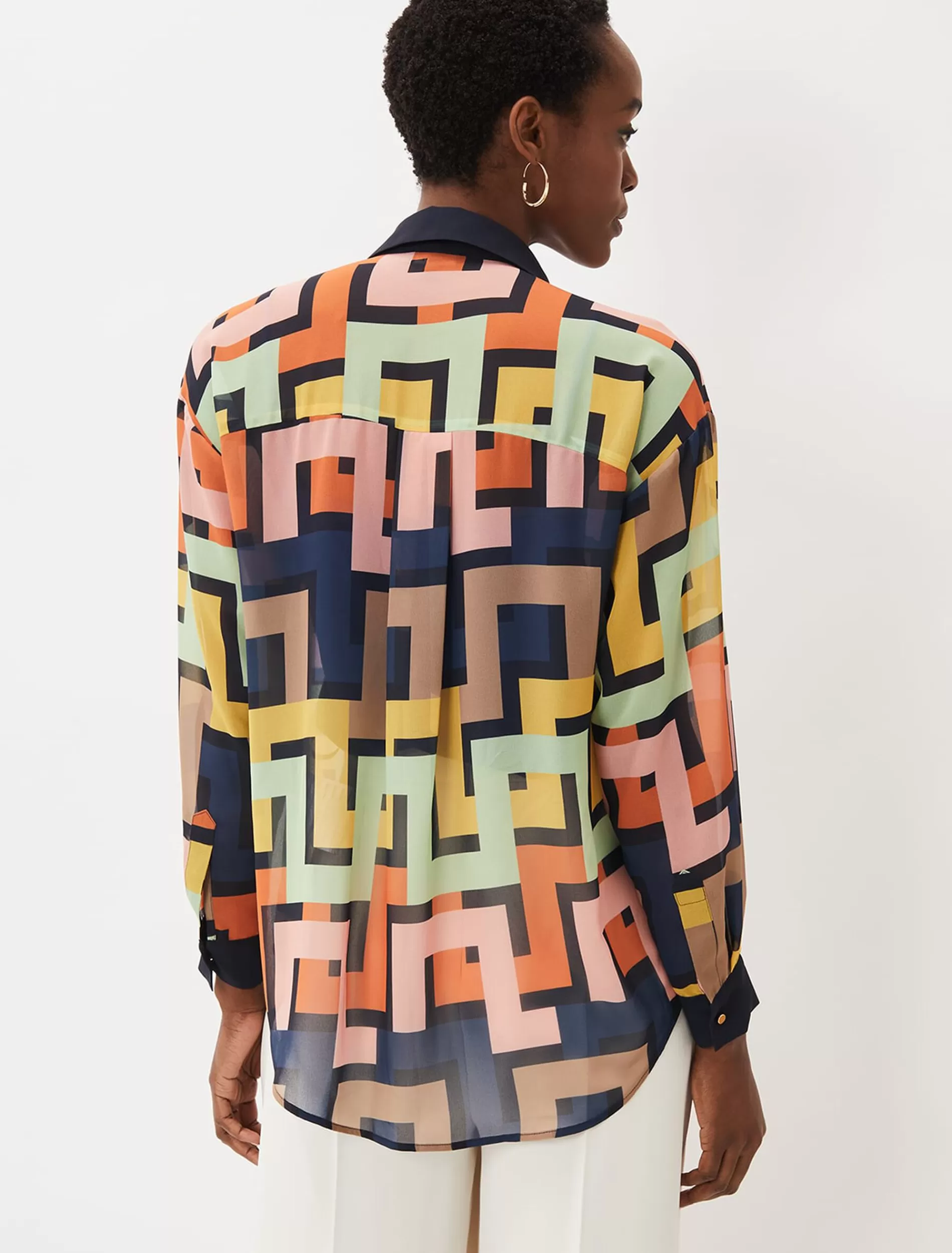 Phase Eight Milano Geo Shirt Multi-Coloured Best Sale