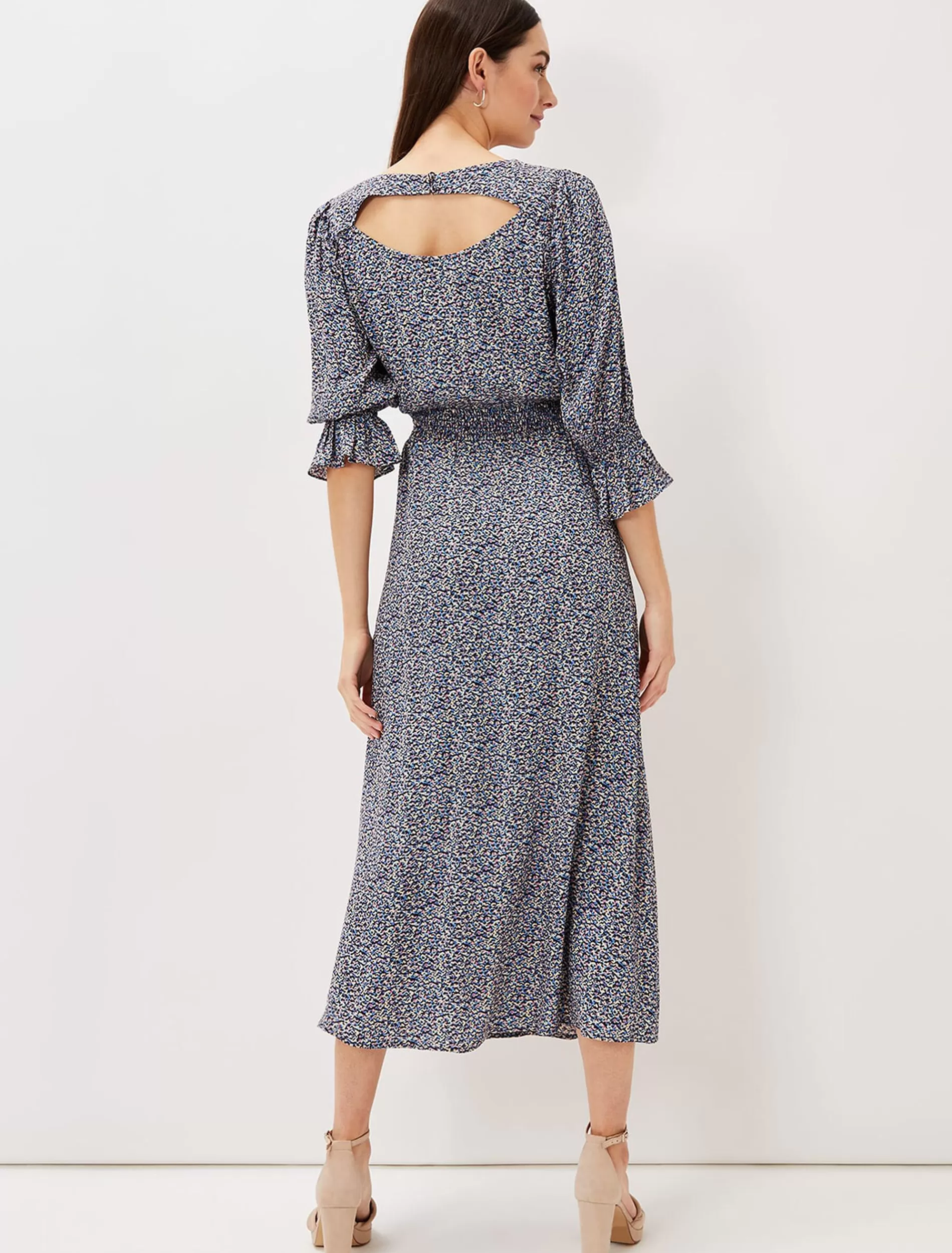 Phase Eight Millie Ditsy Print Dress Blue Multi Hot