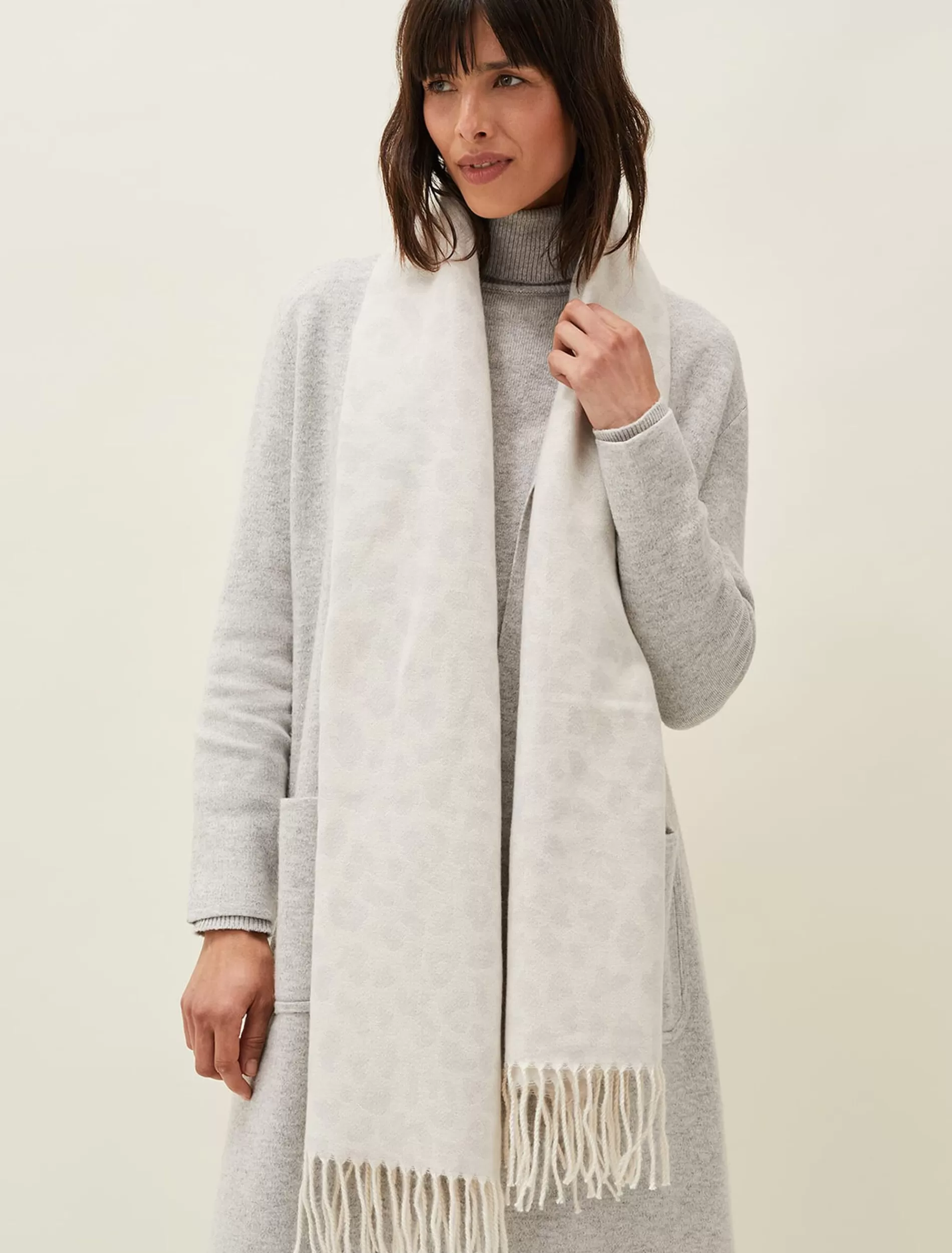 Phase Eight Mimi Leopard Scarf Grey/Ivory Best Sale