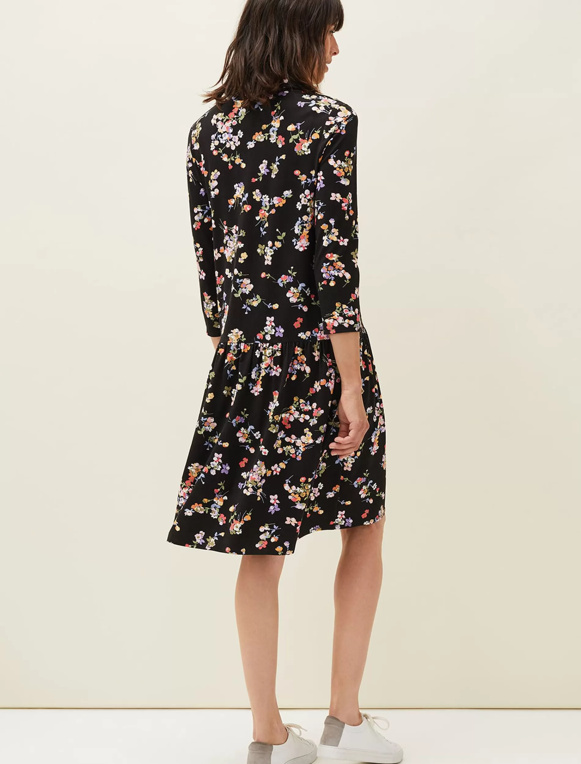 Phase Eight Mina Floral Print Shirt Dress Black/Multi Best Sale