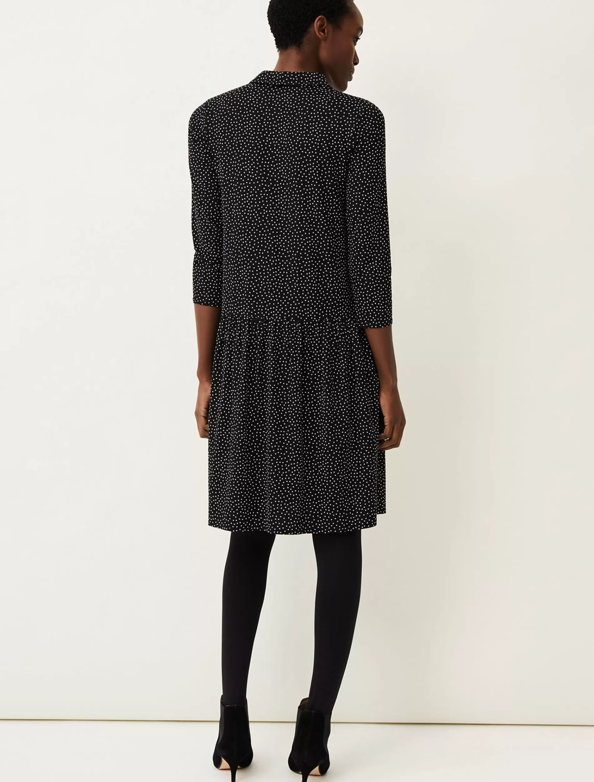 Phase Eight Mina Spot Print Shirt Dress Black/White Cheap