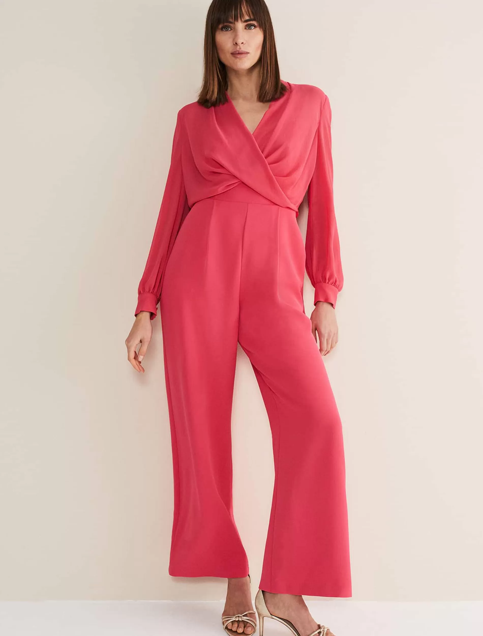 Phase Eight Mindy Wide Leg Jumpsuit Raspberry Fashion