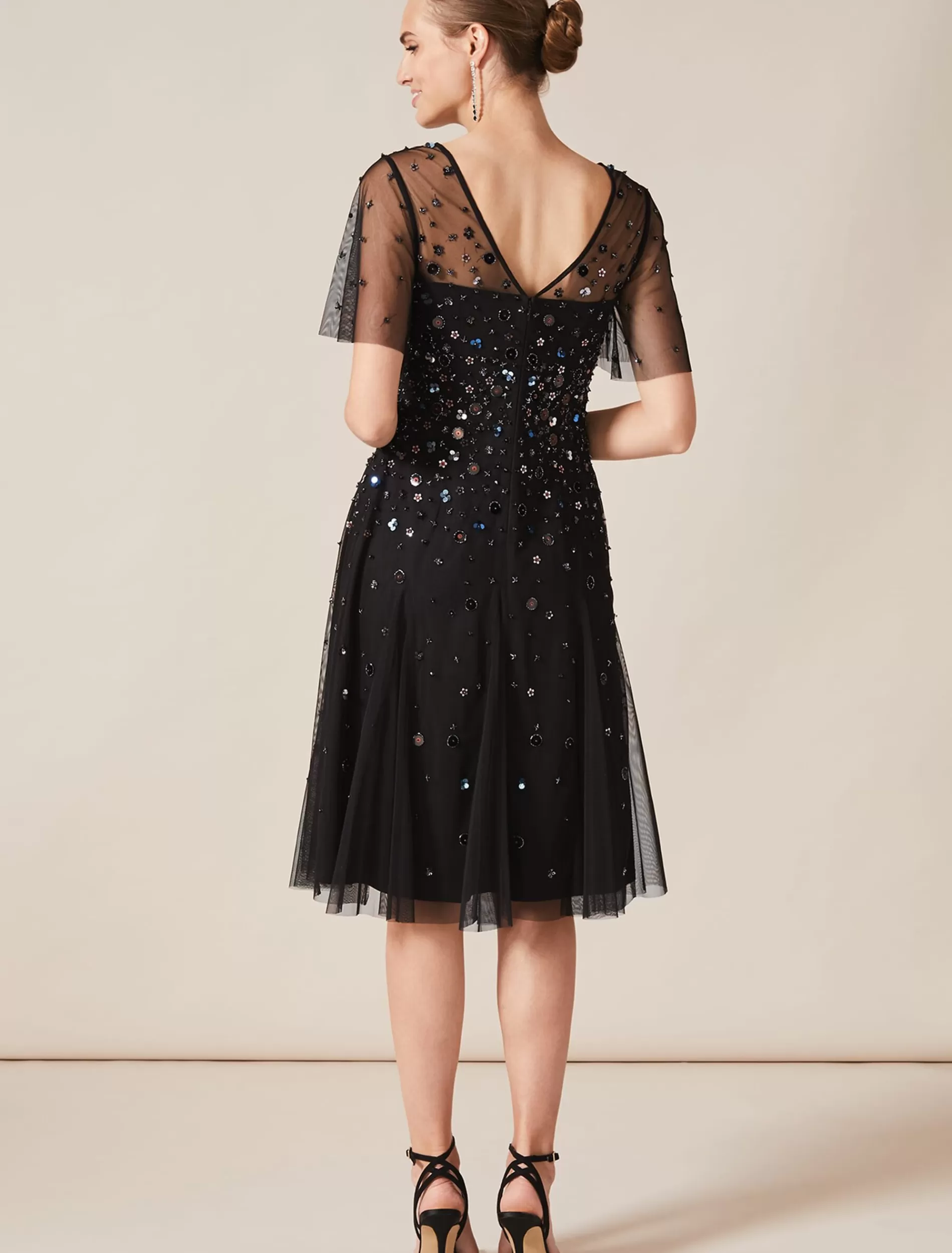 Phase Eight Molly Short Sequin Dress Black/Multi Flash Sale