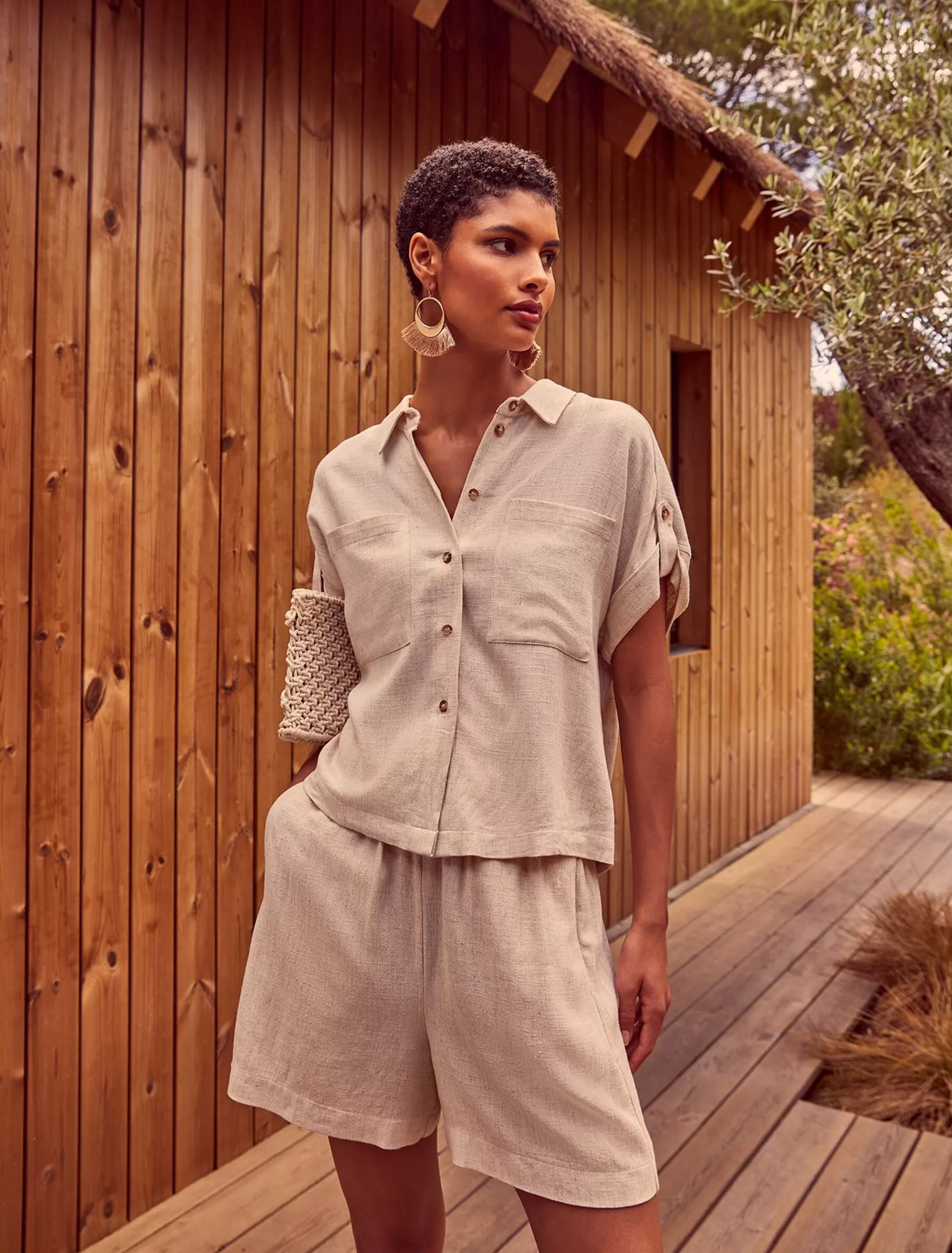 Phase Eight Mona Co-Ord Blouse Natural Flash Sale