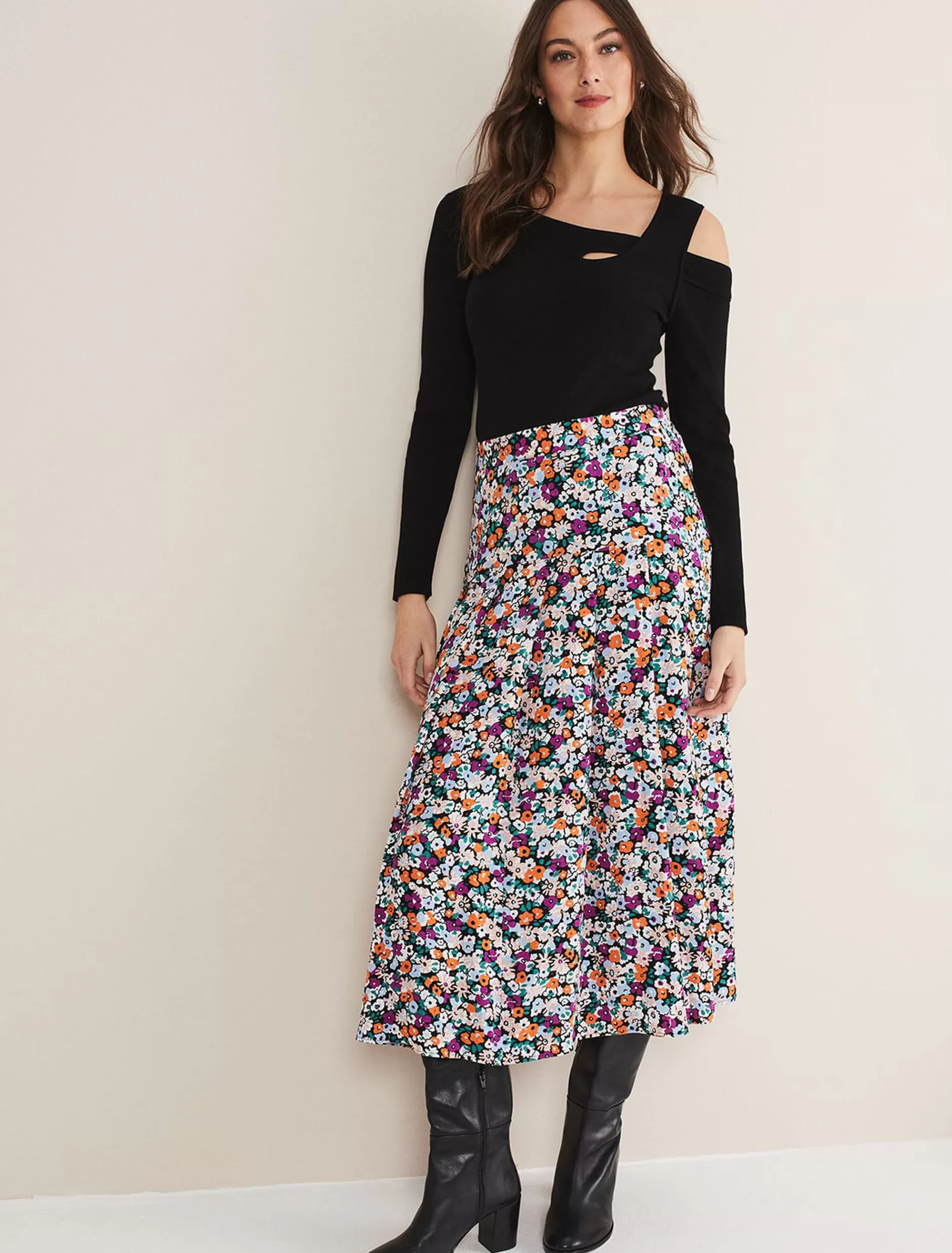 Phase Eight Mona Floral Tiered Skirt Multi-Coloured Cheap