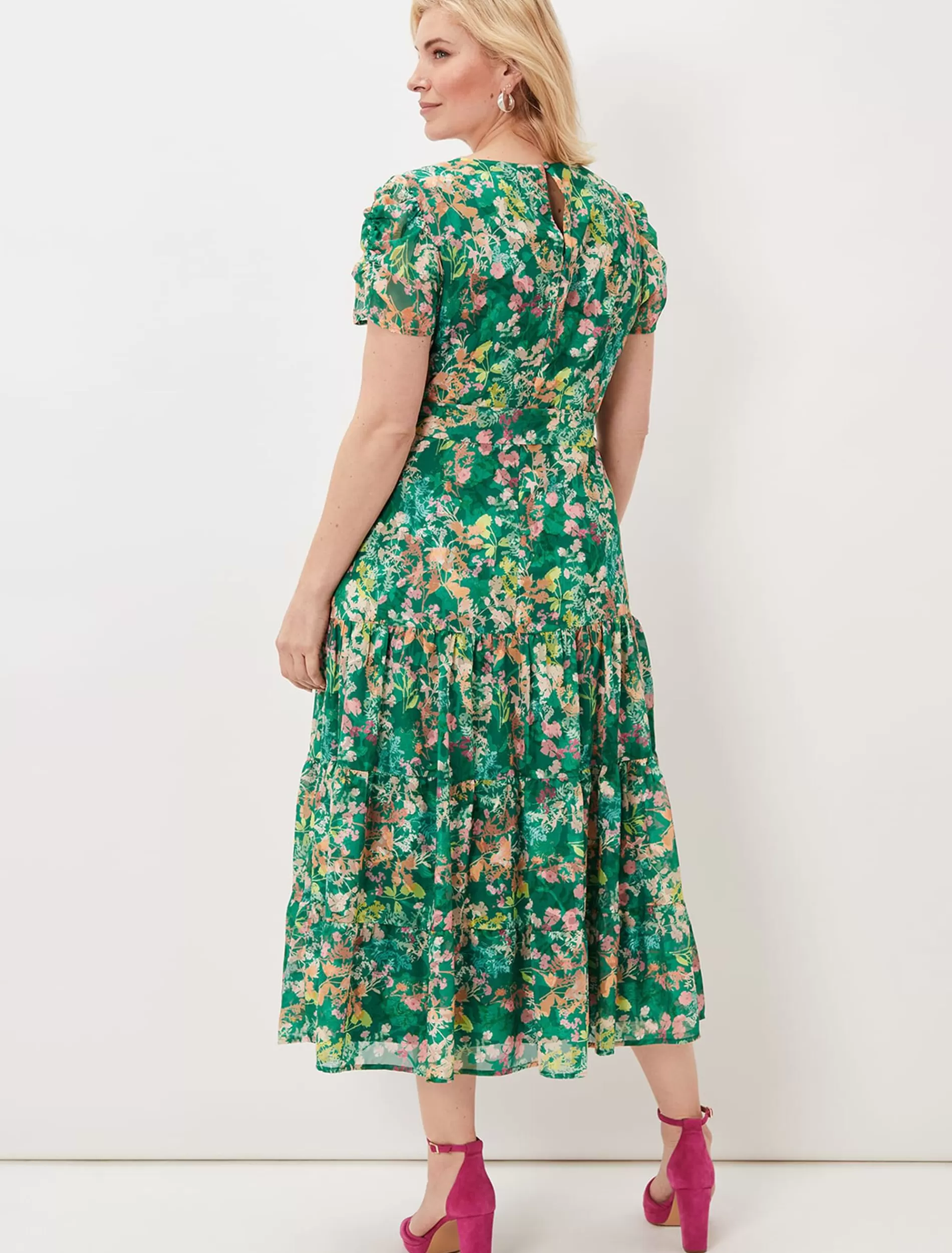 Phase Eight Morven Printed Tiered Dress Green/Multi Cheap