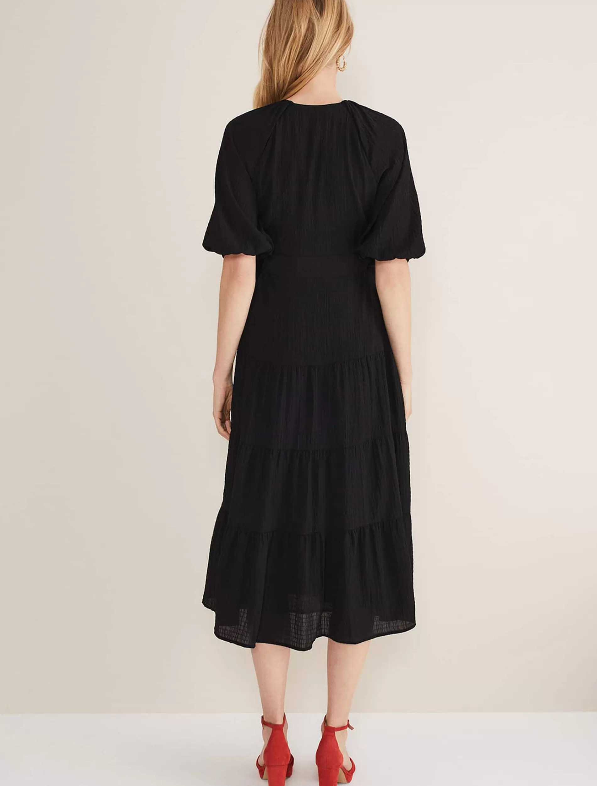 Phase Eight Morven Wrap Midi Dress Black Best Sale