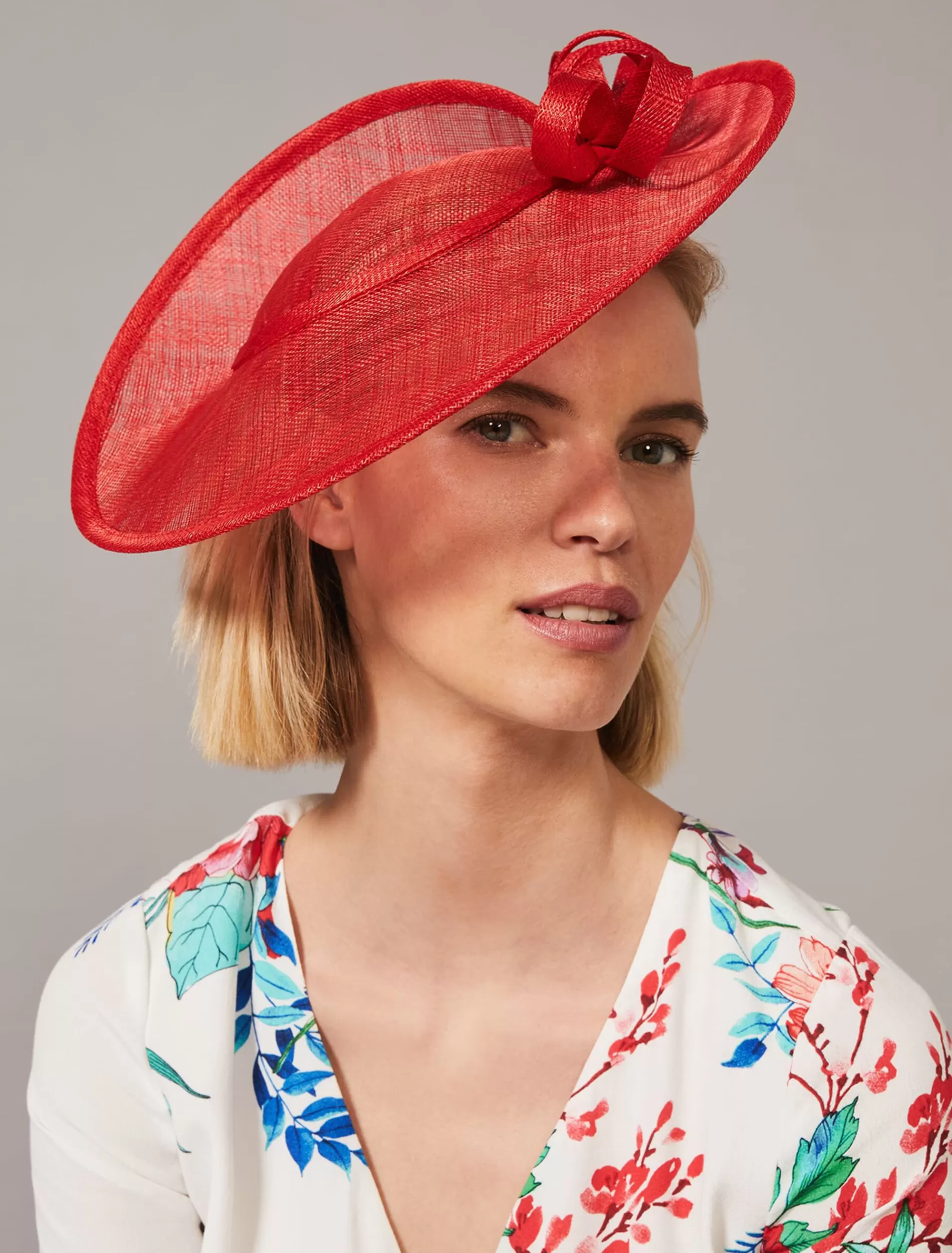 Phase Eight Muna Twist Back Disc Fascinator Fire Red Hot