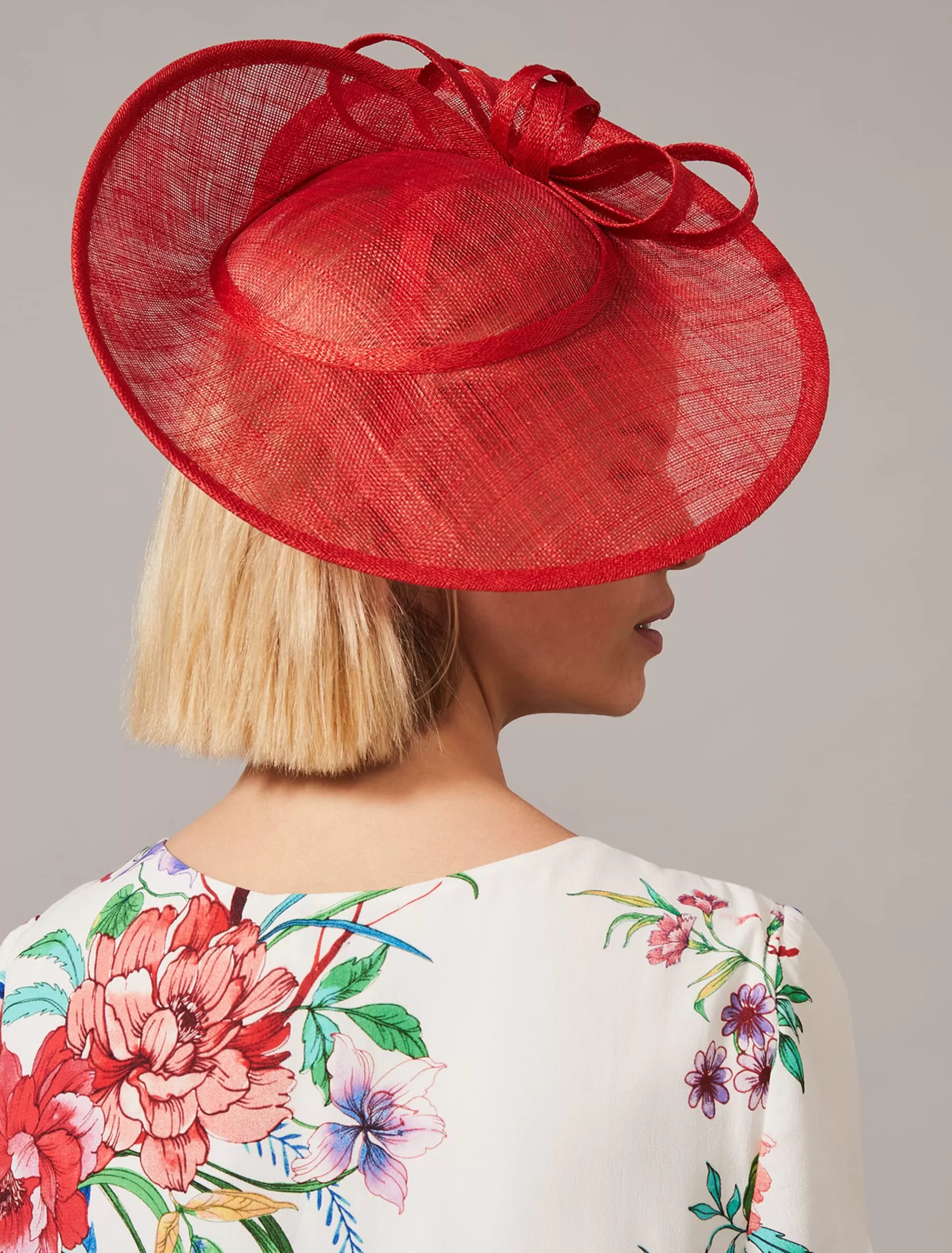 Phase Eight Muna Twist Back Disc Fascinator Fire Red Hot