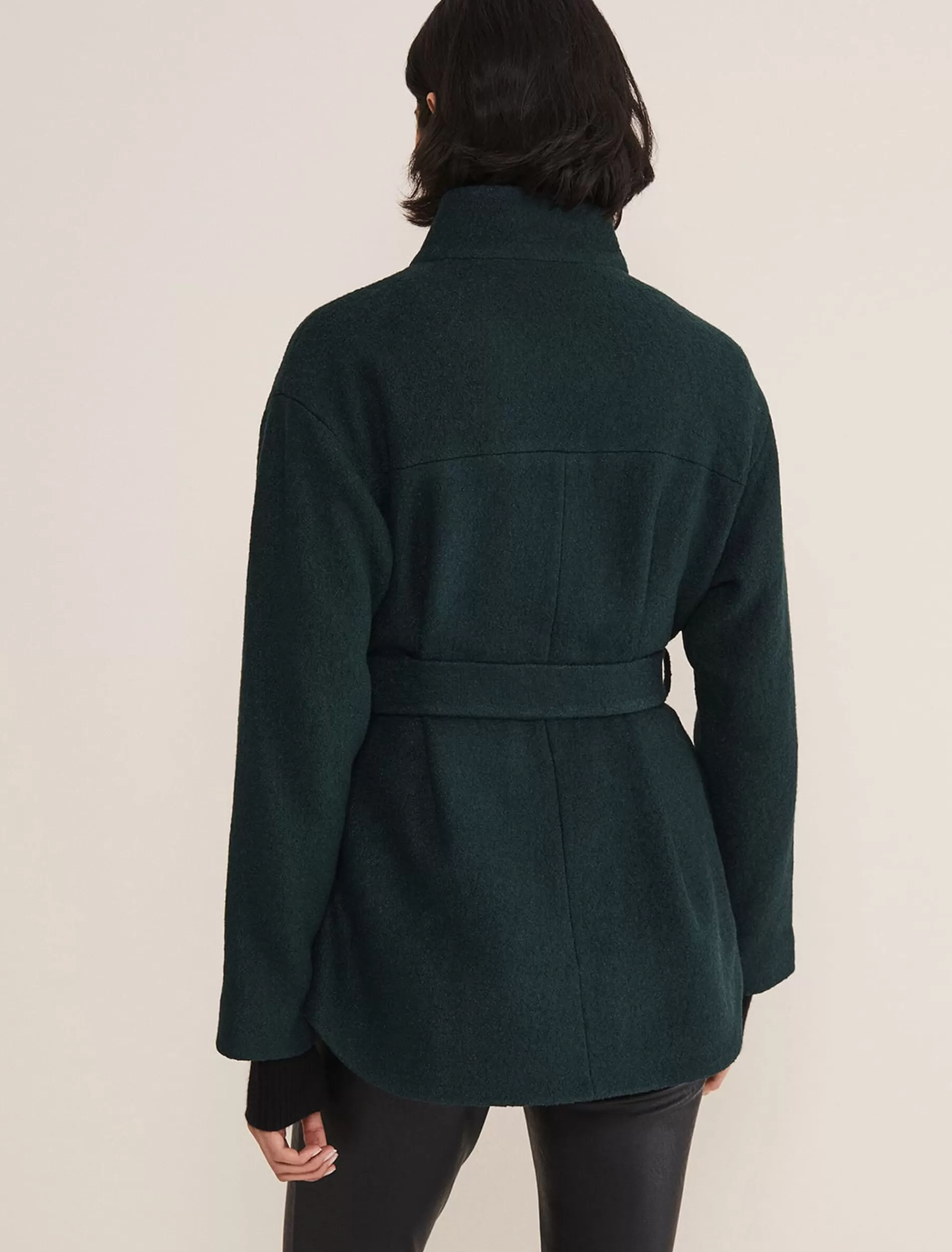Phase Eight Mya Wool Short Belted Coat Forest Flash Sale