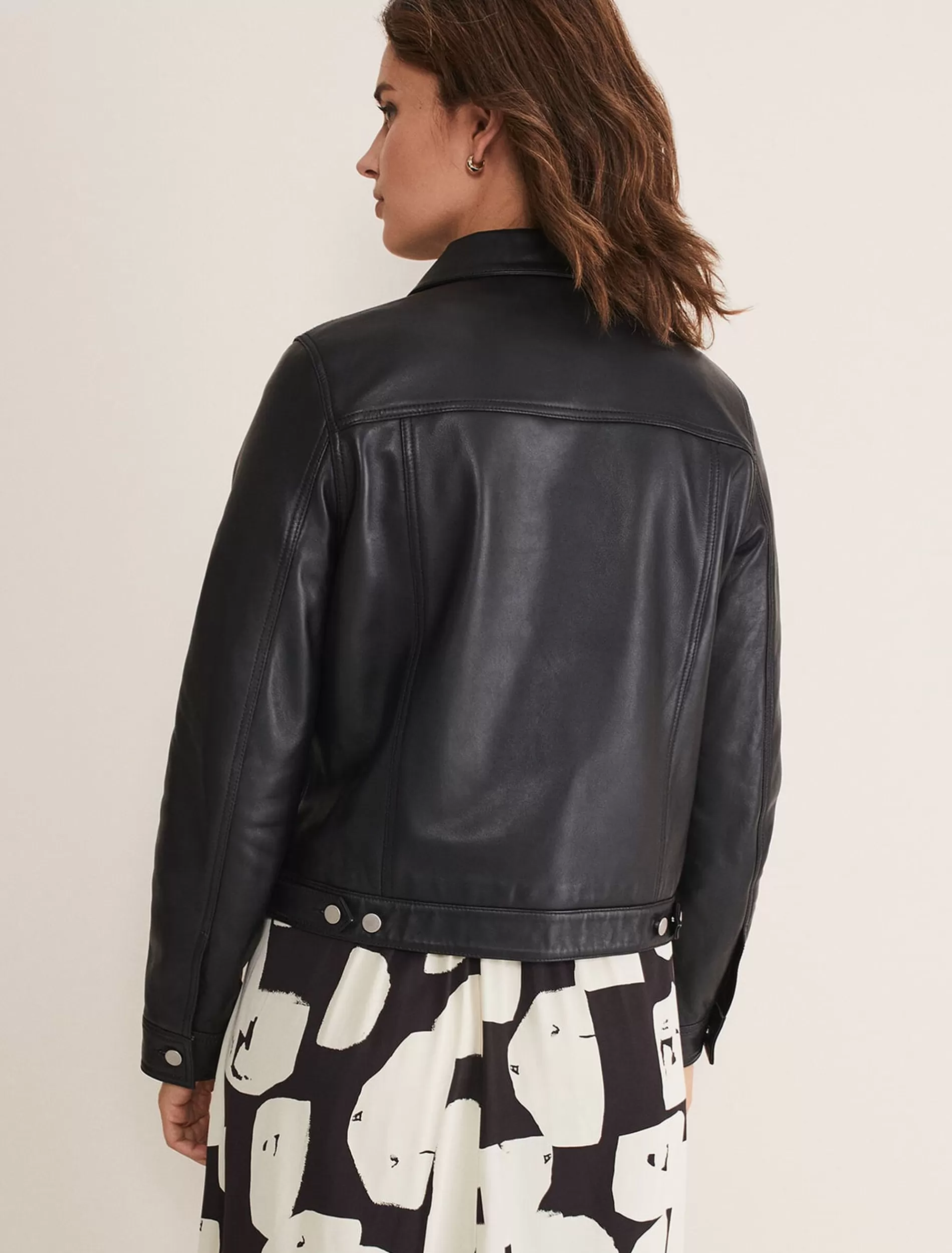 Phase Eight Myrtle Leather Jacket Black Fashion