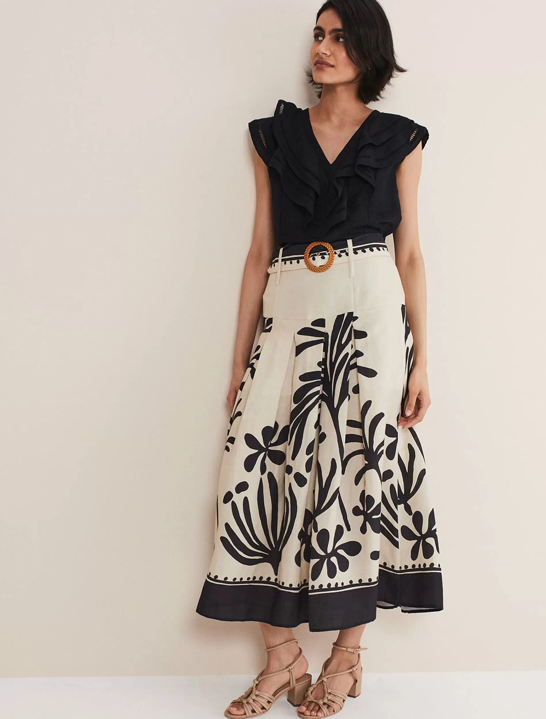 Phase Eight Nava Maxi Skirt Black/Ecru Fashion