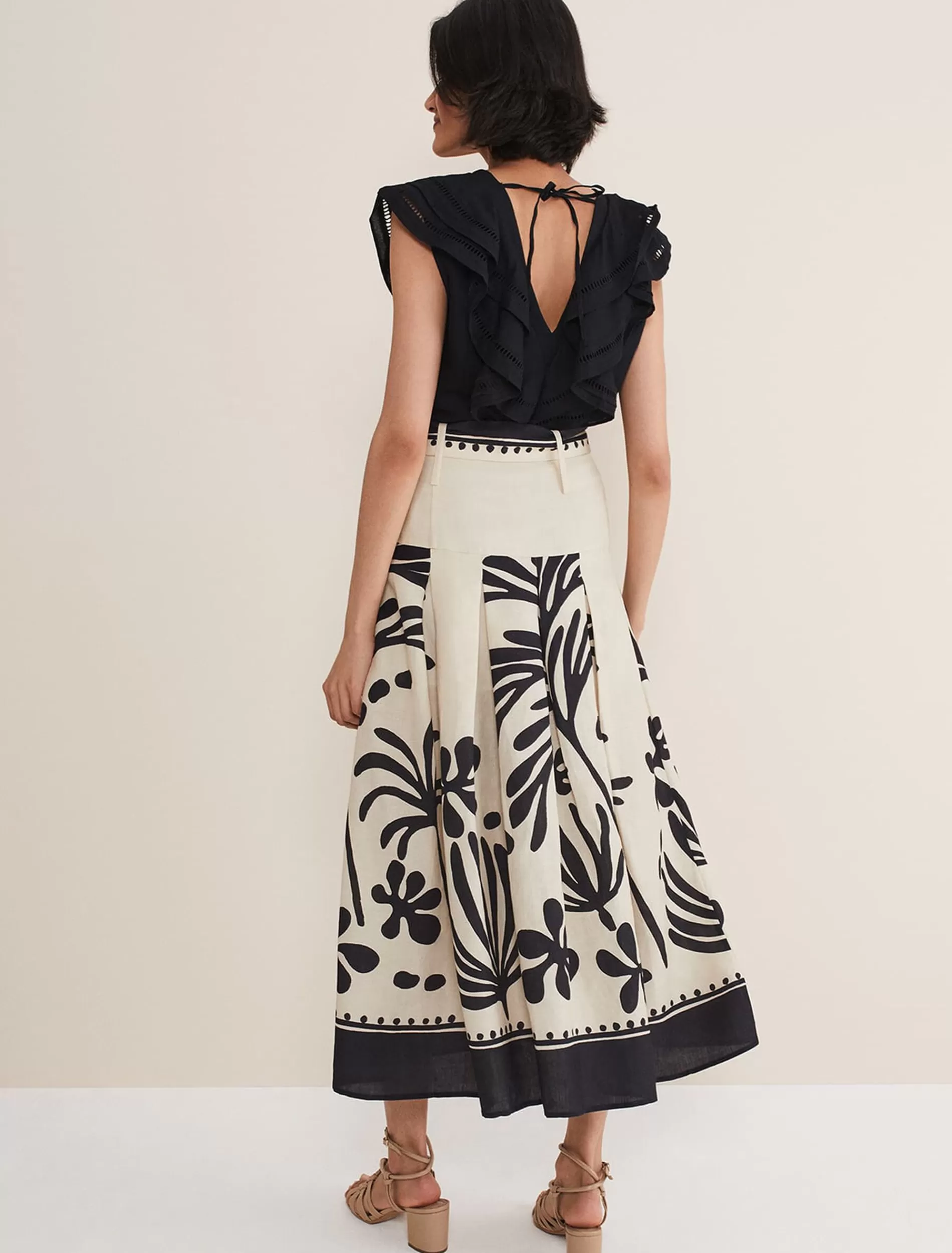 Phase Eight Nava Maxi Skirt Black/Ecru Fashion