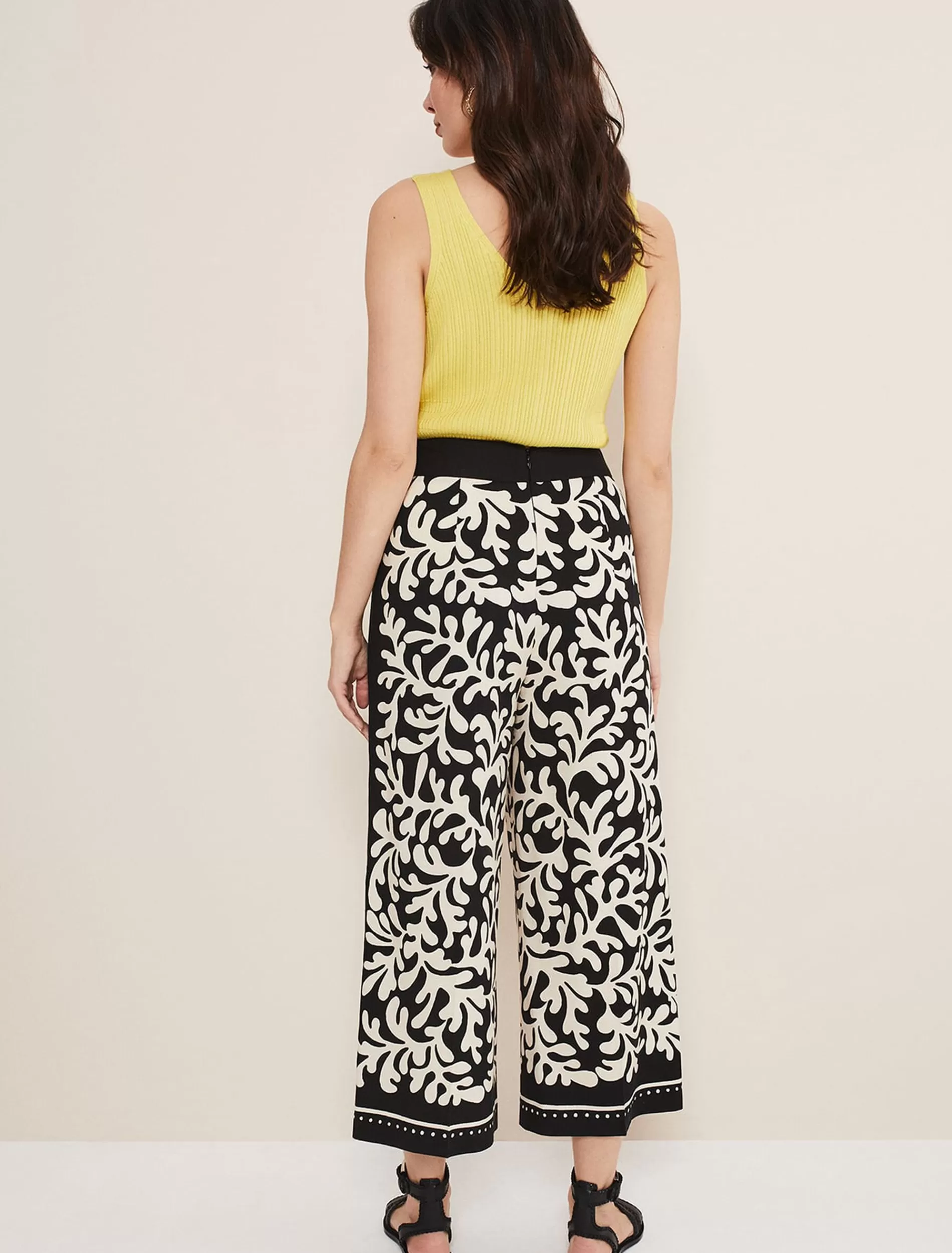 Phase Eight Nava Wide Leg Culottes Black/Stone Best